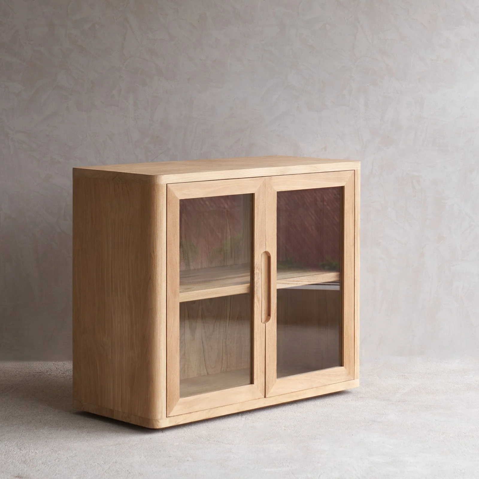 Bromo Sideboard | 2 Glass Doors - Old Teak Natural (100cm) - Image 5