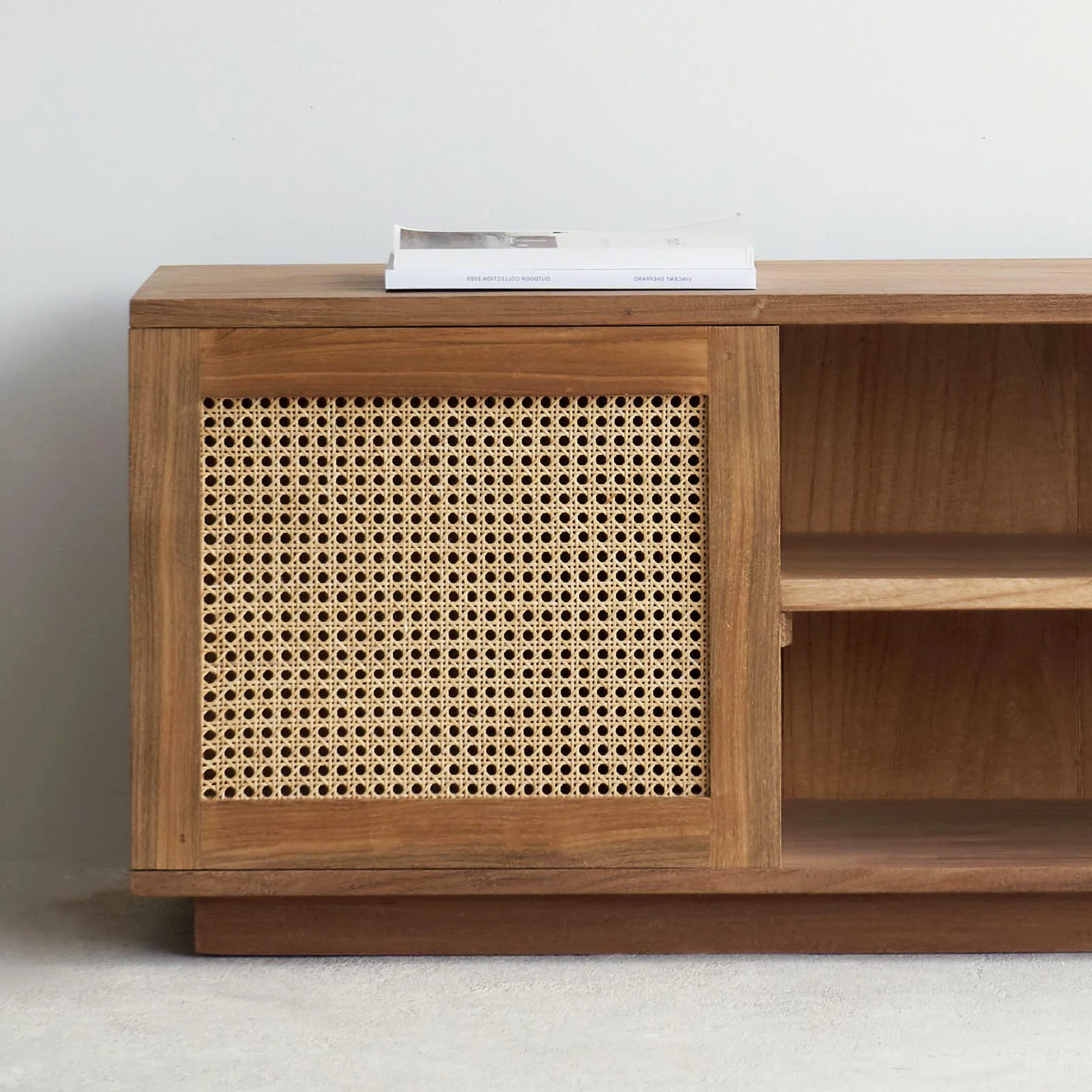 Java TV Console | Teak with Rattan - Natural (200cm) - Image 2