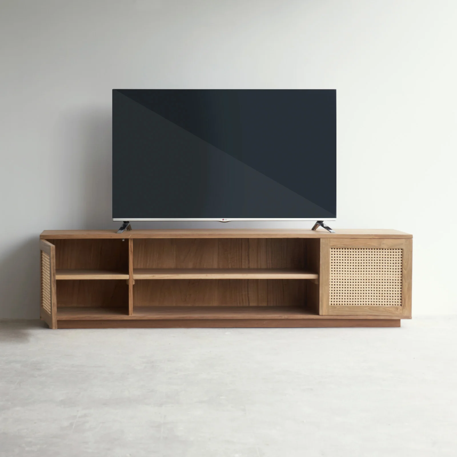Java TV Console | Teak with Rattan - Natural (200cm) - Image 3