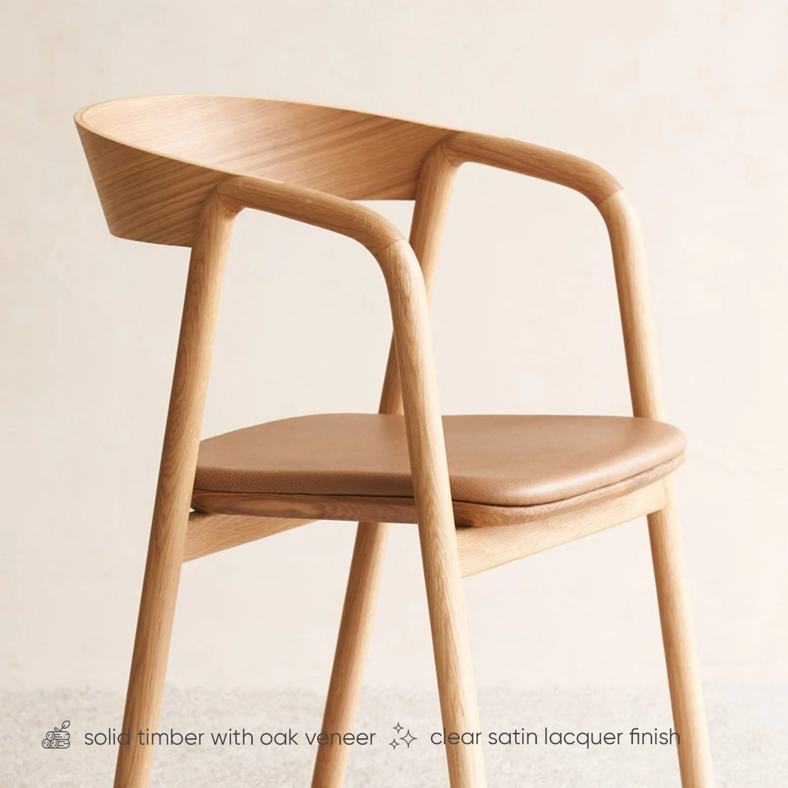 Inlay Dining Chair | Oak - Bespoke Leather - Image 15