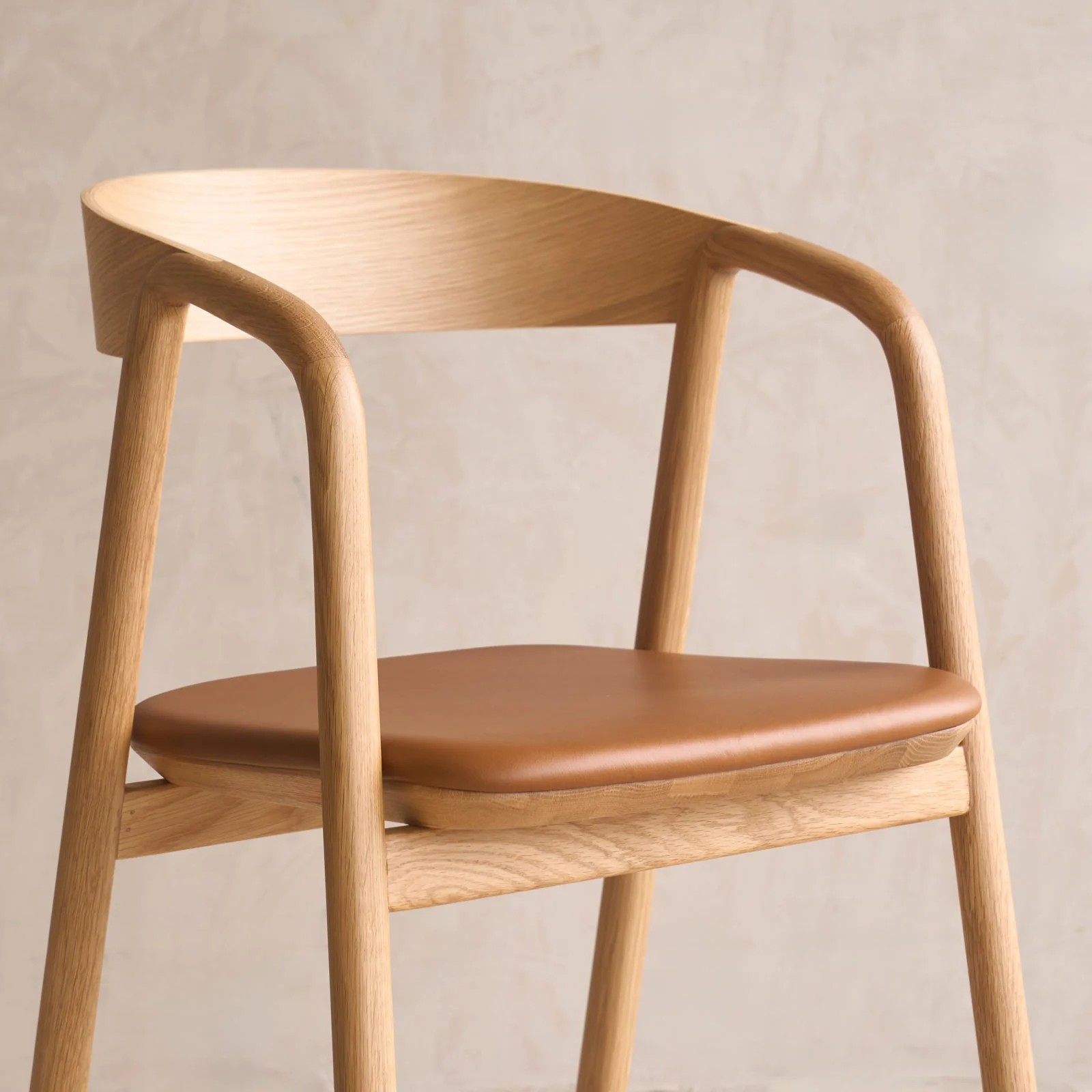Inlay Dining Chair | Oak - Bespoke Leather - Image 7