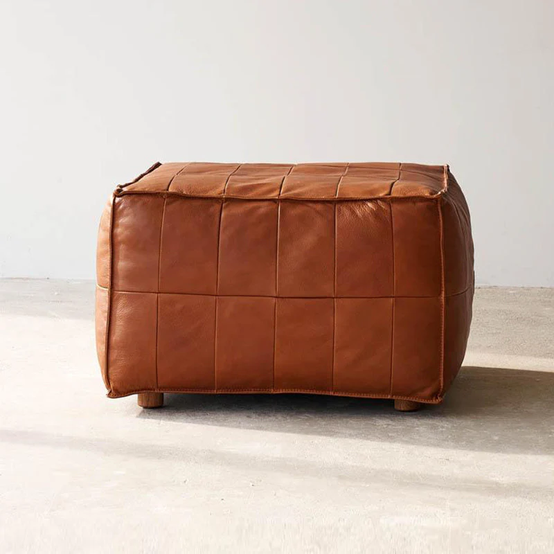 Tanbo Leather Ottoman (68cm) - Image 8