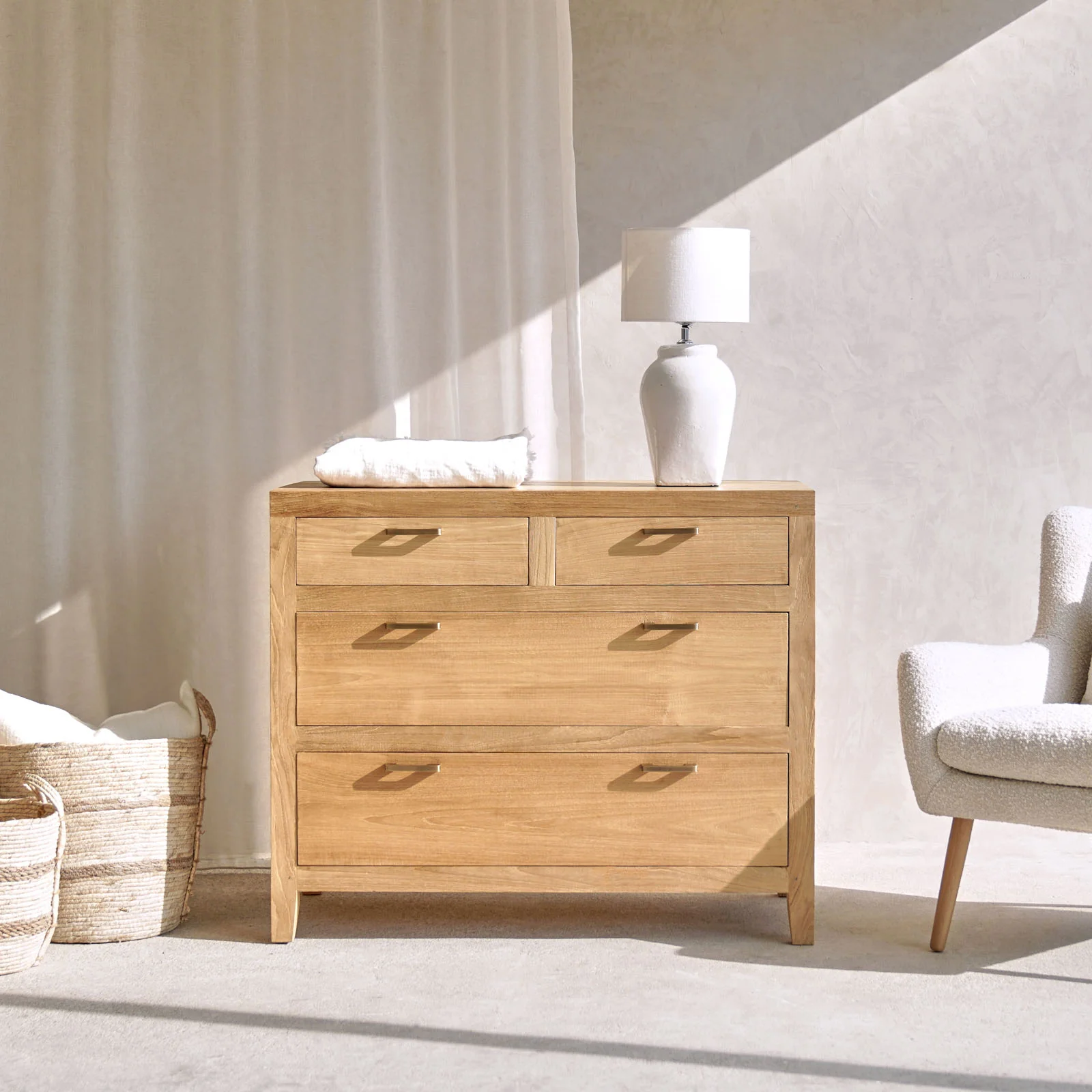 Ledge Chest of Drawers | Old Teak - Natural