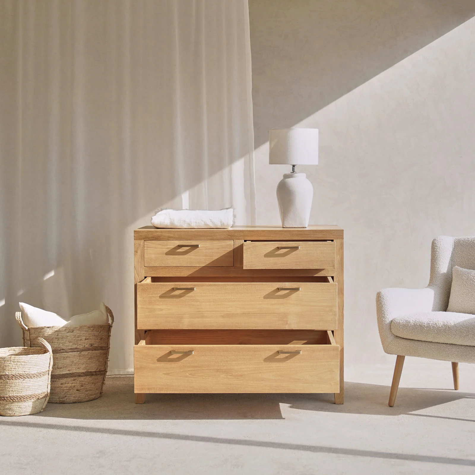 Ledge Chest of Drawers | Old Teak - Natural - Image 5