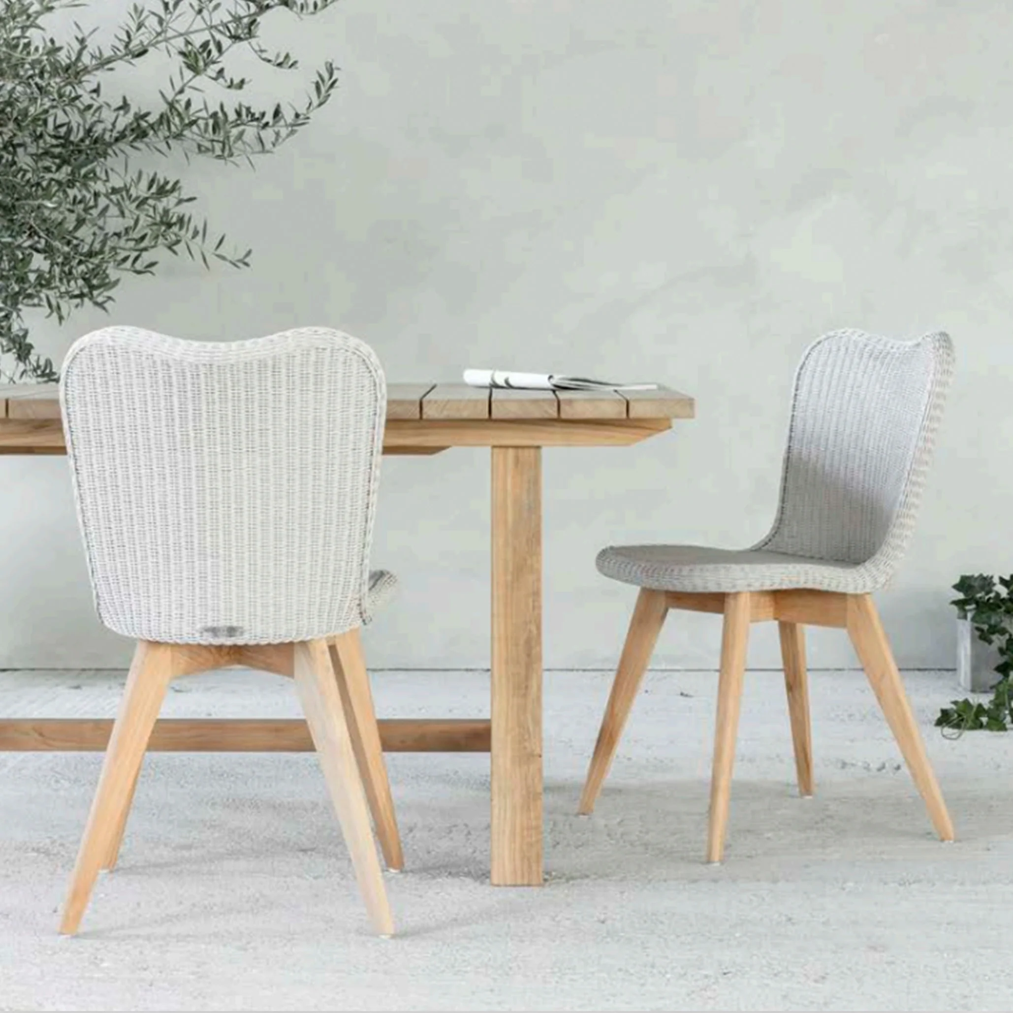 Lena Outdoor Dining Chair | Teak - Old Lace - Image 4