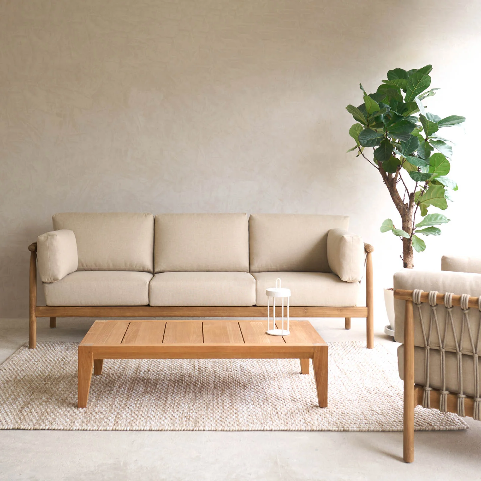 Leo Outdoor Sofa | 3 Seater - Linen (223cm) - Image 11