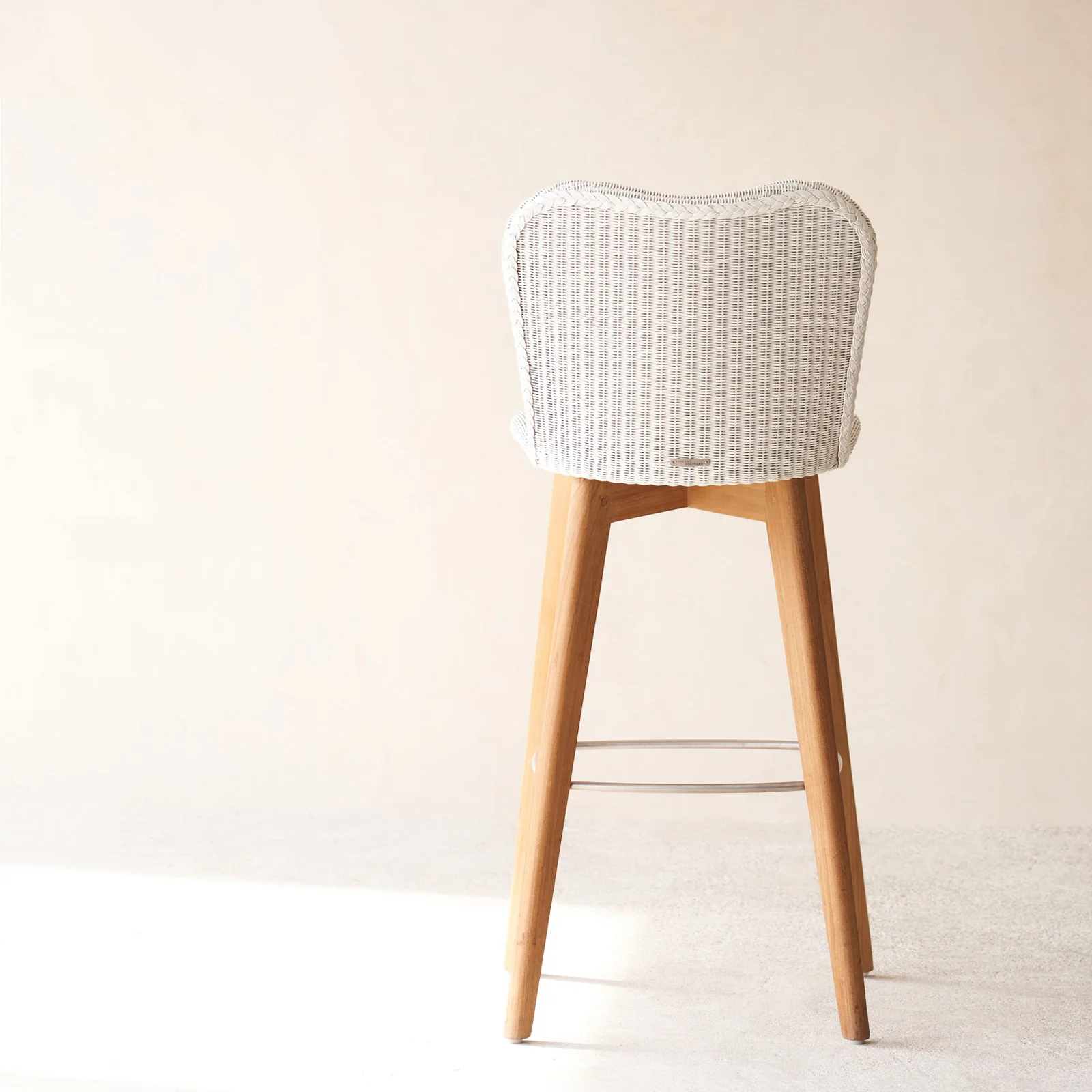 Lily Counter Stool | Teak Frame - Pure White - Image 5