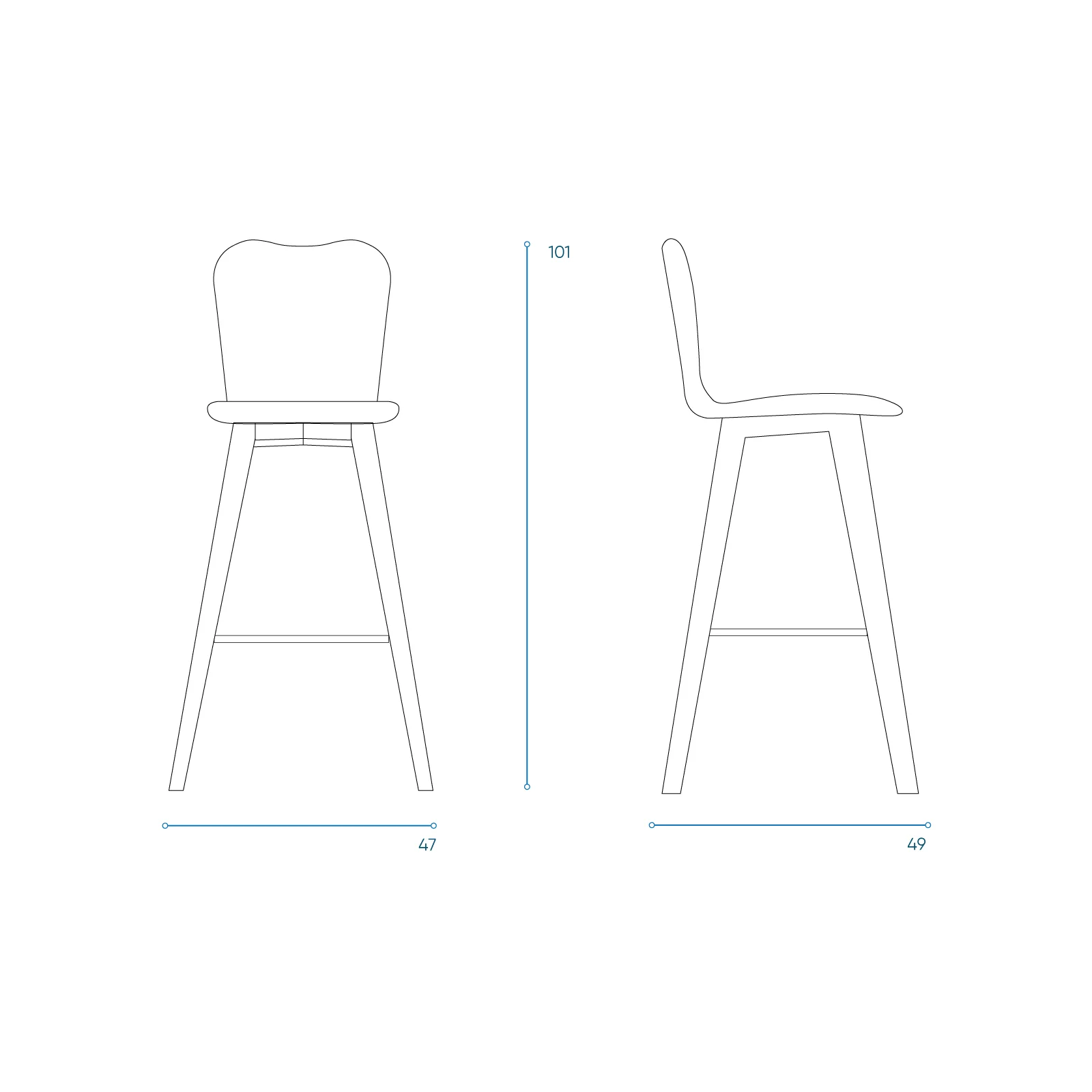 Lily Counter Stool | Teak Frame - Pure White - Image 6