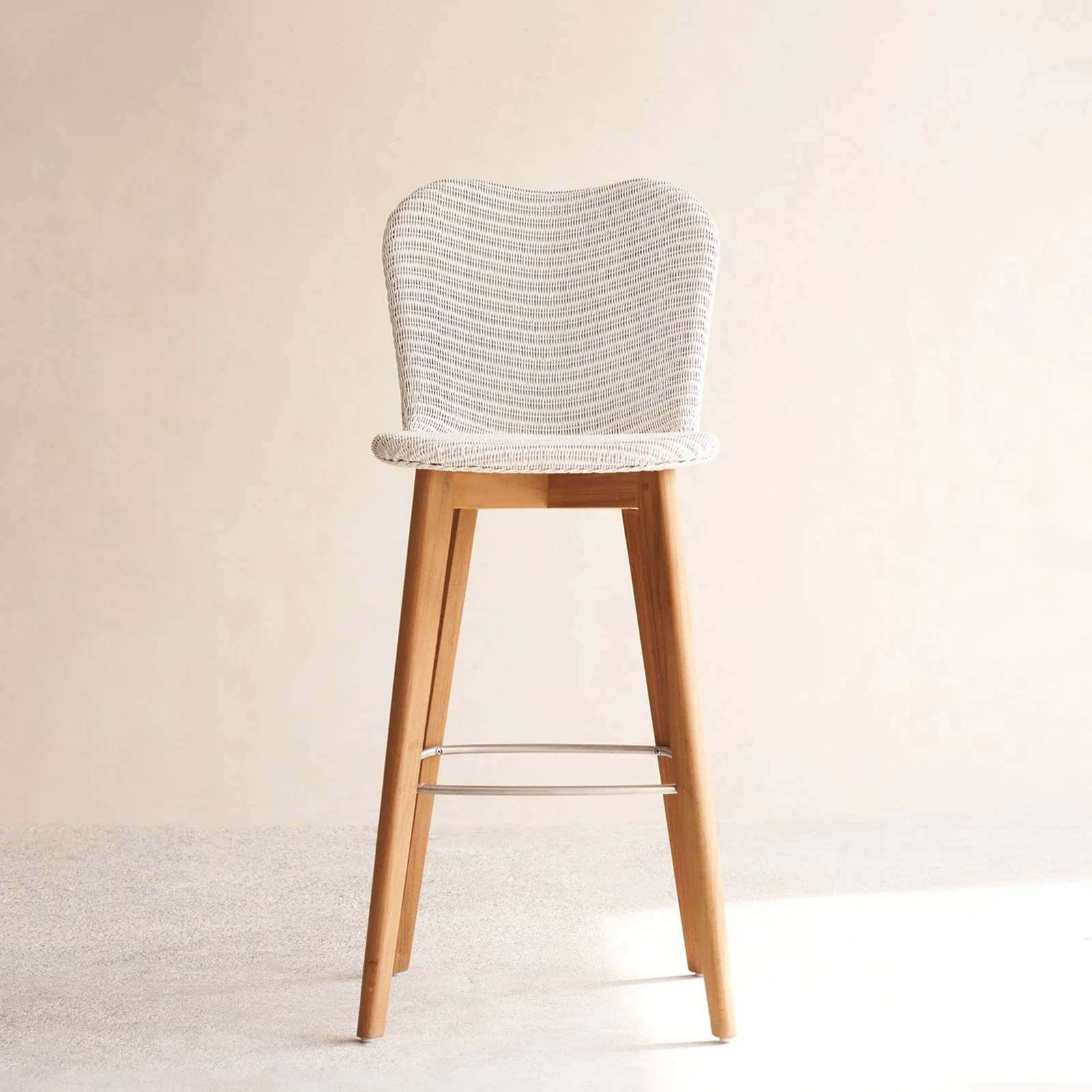 Lily Counter Stool | Teak Frame - Pure White - Image 7