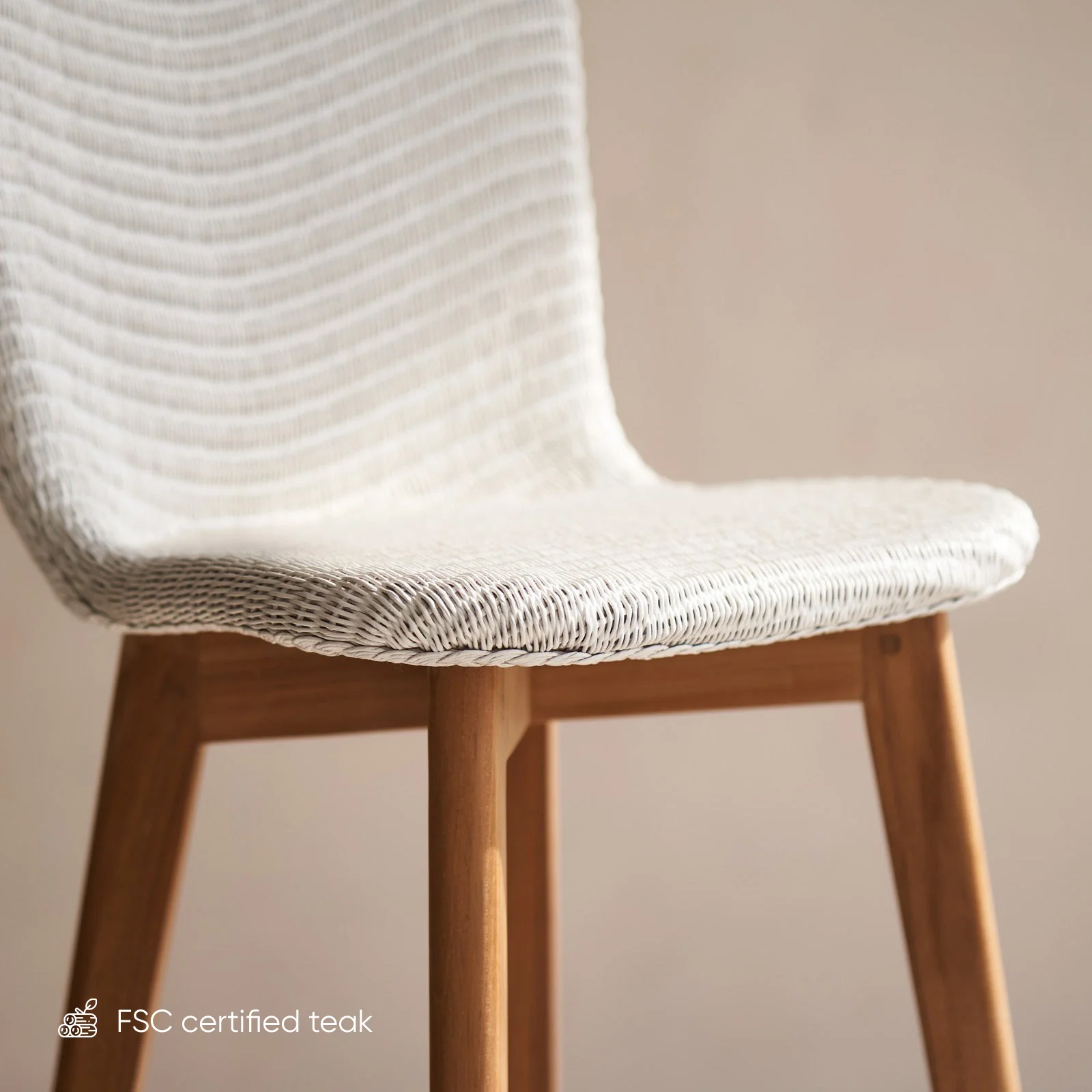 Lily Dining Chair | Teak - Pure White - Image 4