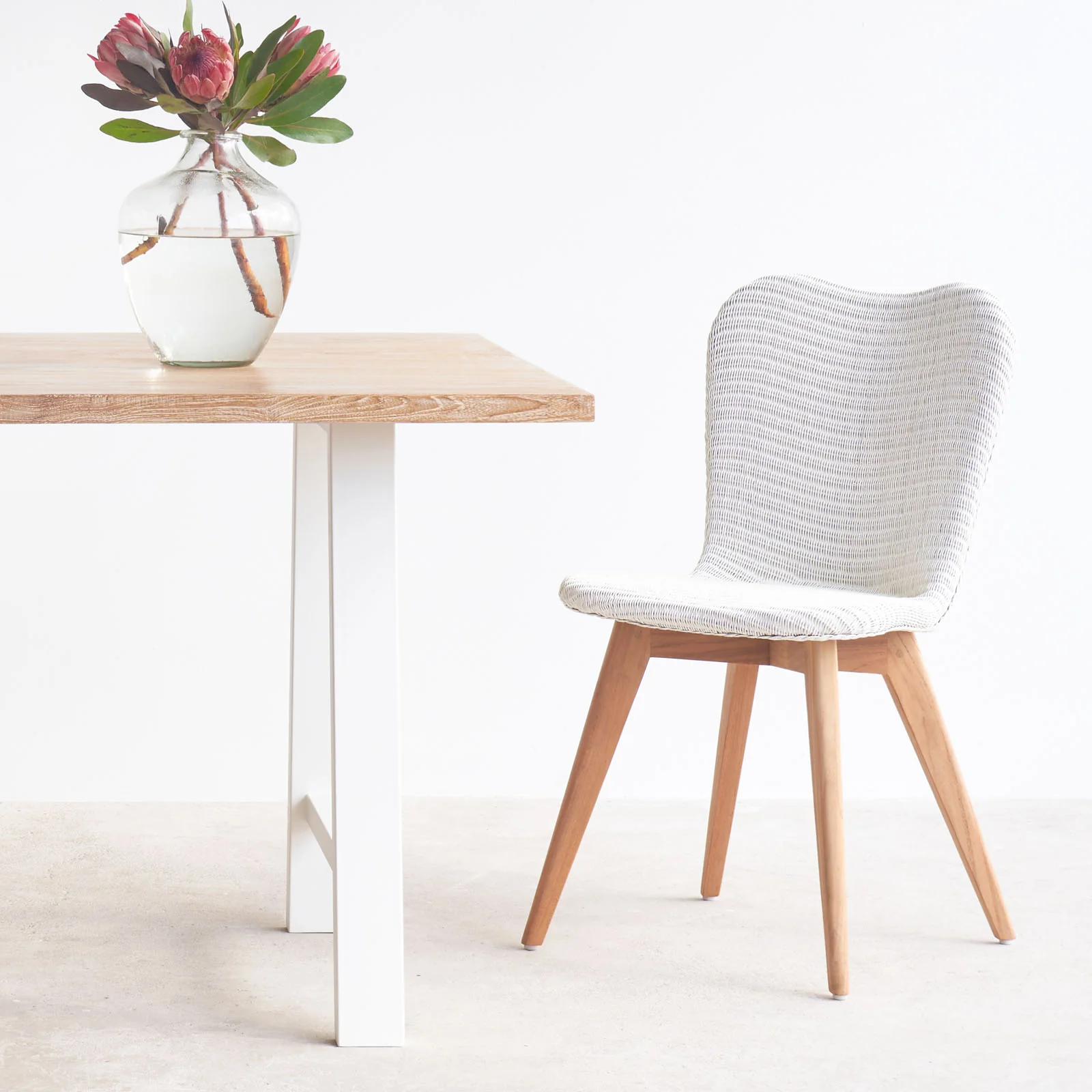 Lily Dining Chair | Teak - Pure White - Image 7