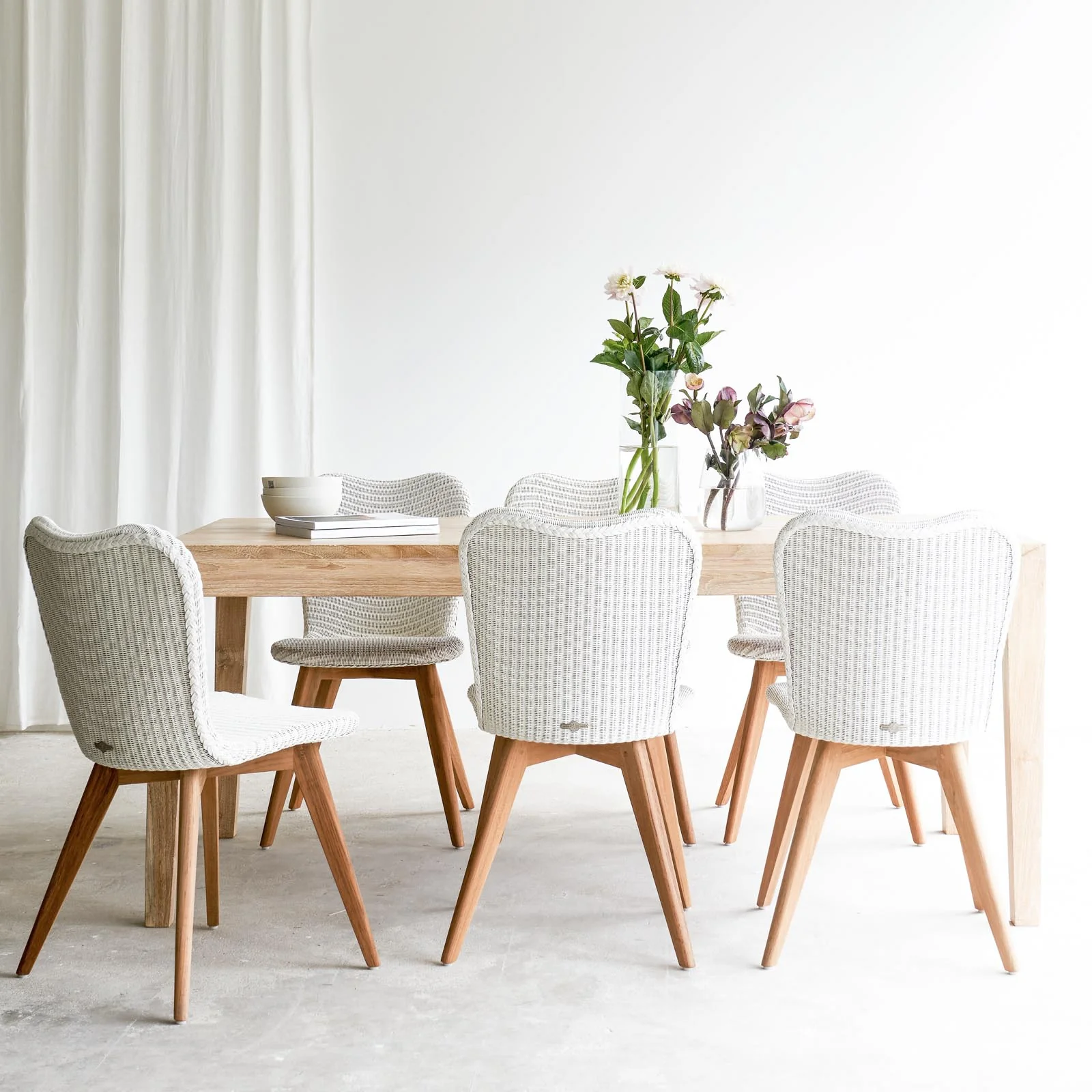Lily Dining Chair | Teak - Pure White - Image 8