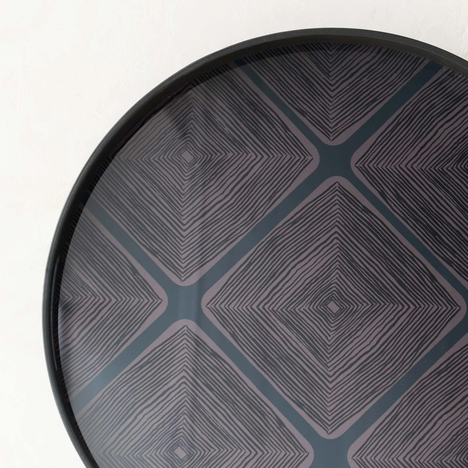 Linear Squares Tray | Glass - Round (48cm) - Image 3