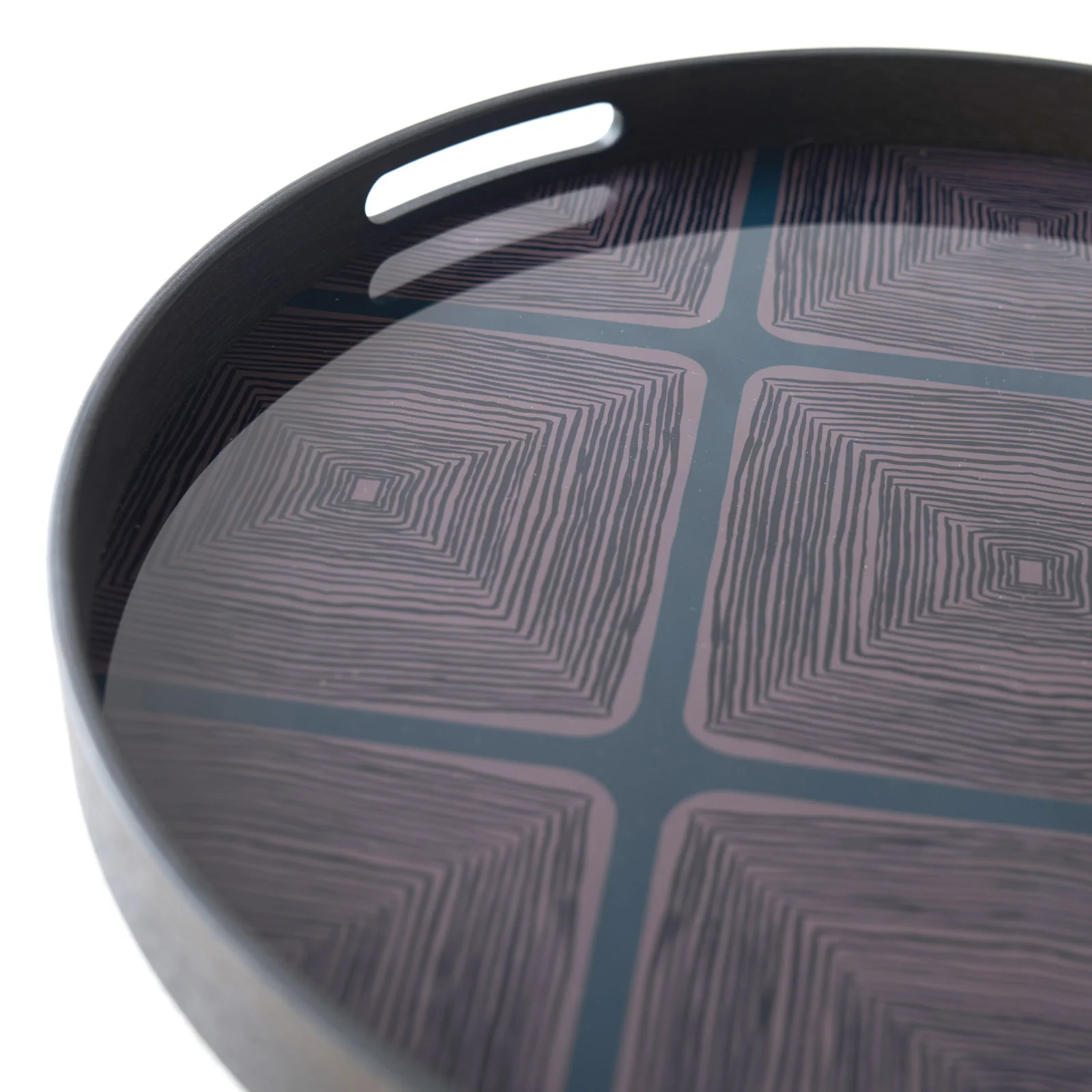 Linear Squares Tray | Glass - Round (48cm) - Image 6