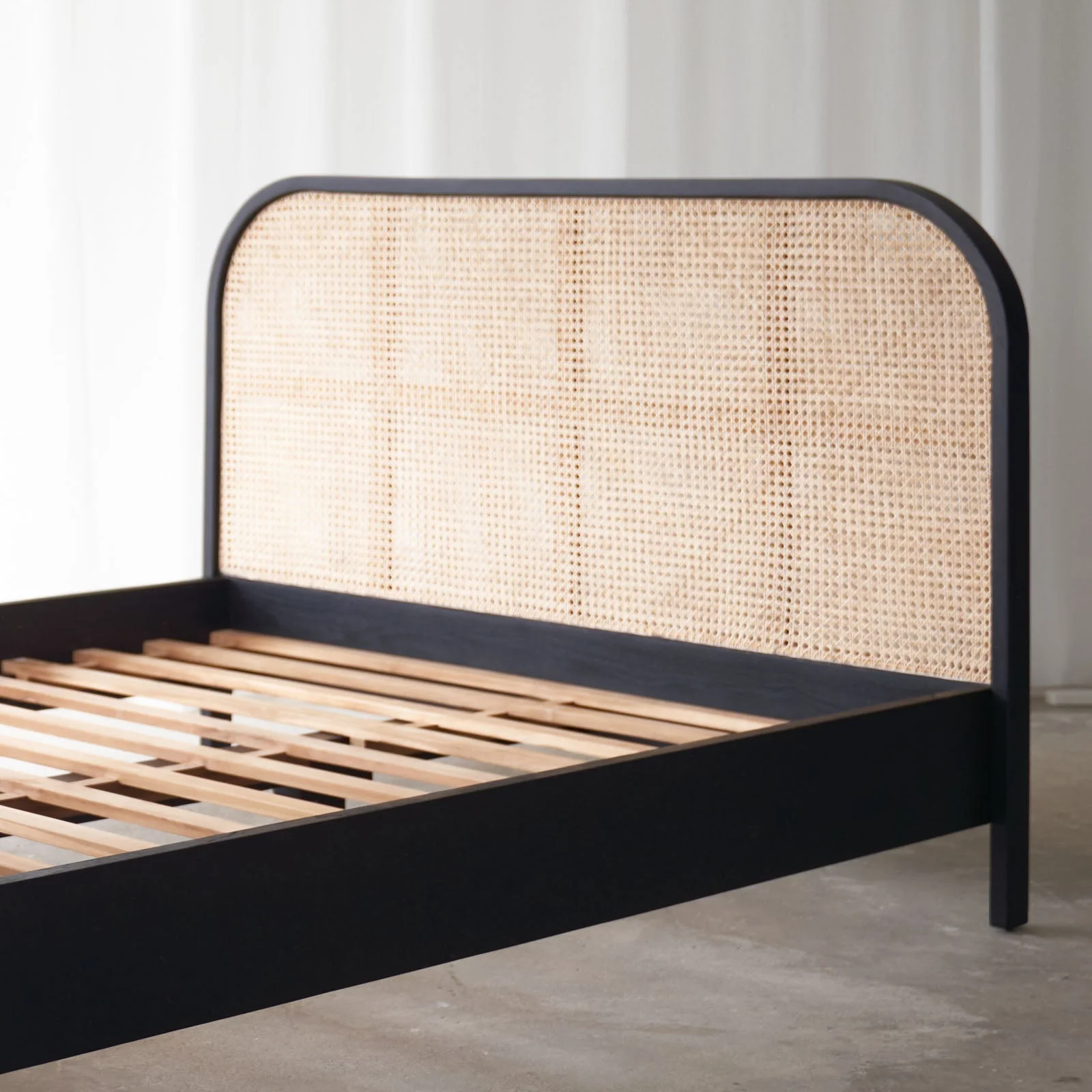 Luna Bed Frame | Teak - Black (Single) - Image 3