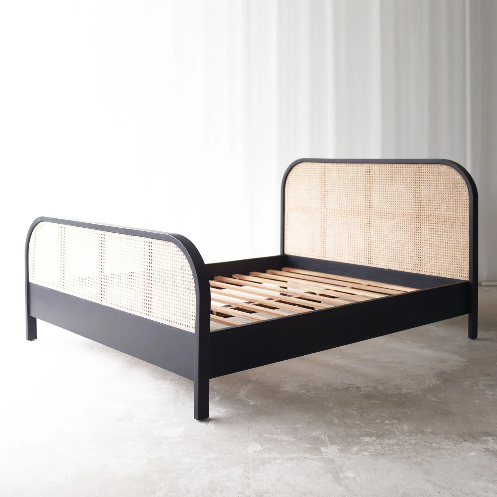 Luna Bed Frame | Teak - Black (Single) - Image 5