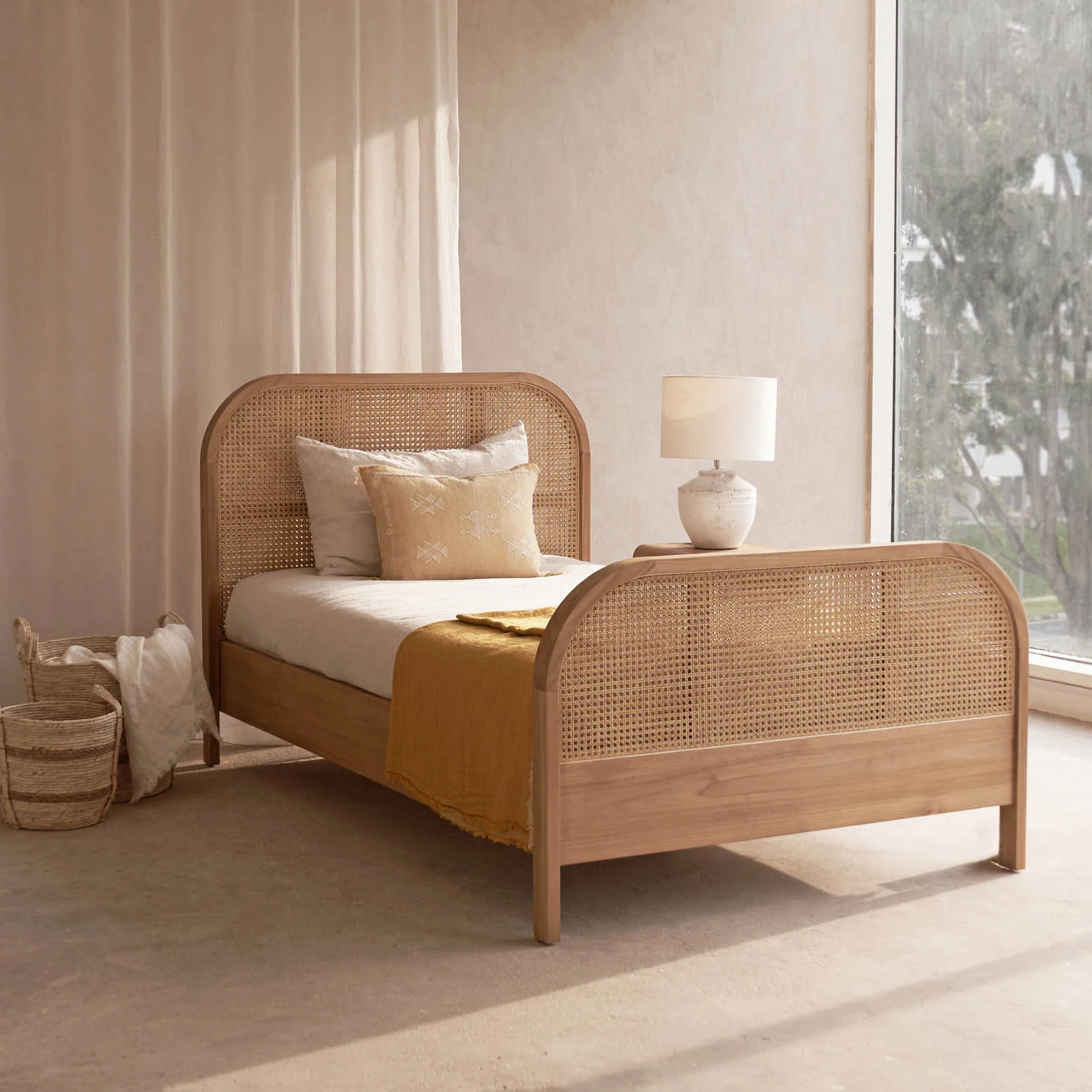 Luna Bed Frame | Teak - Natural (Single) - Image 5