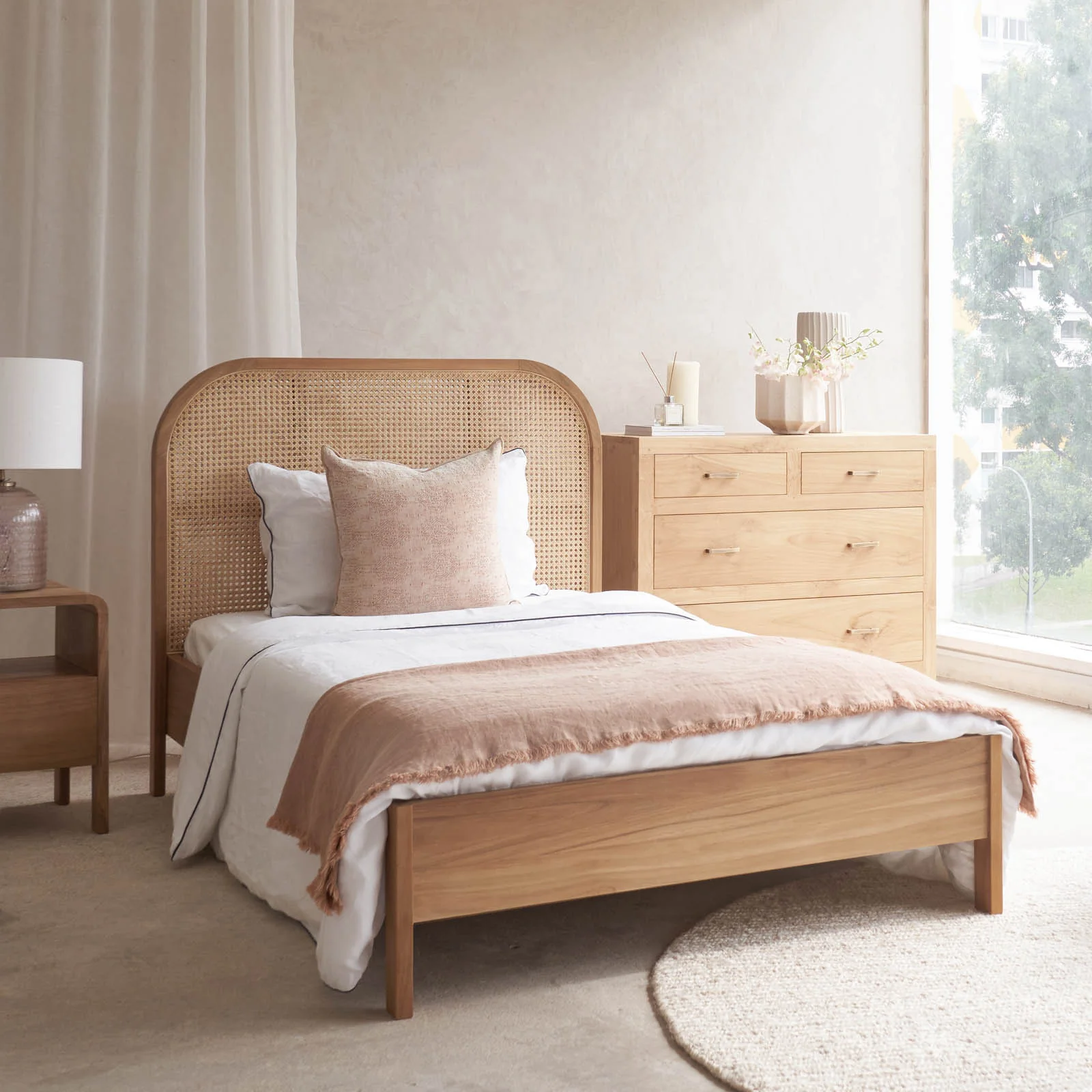 Luna Bed Frame | Teak - Natural (Single) (Without Footboard) - Image 4