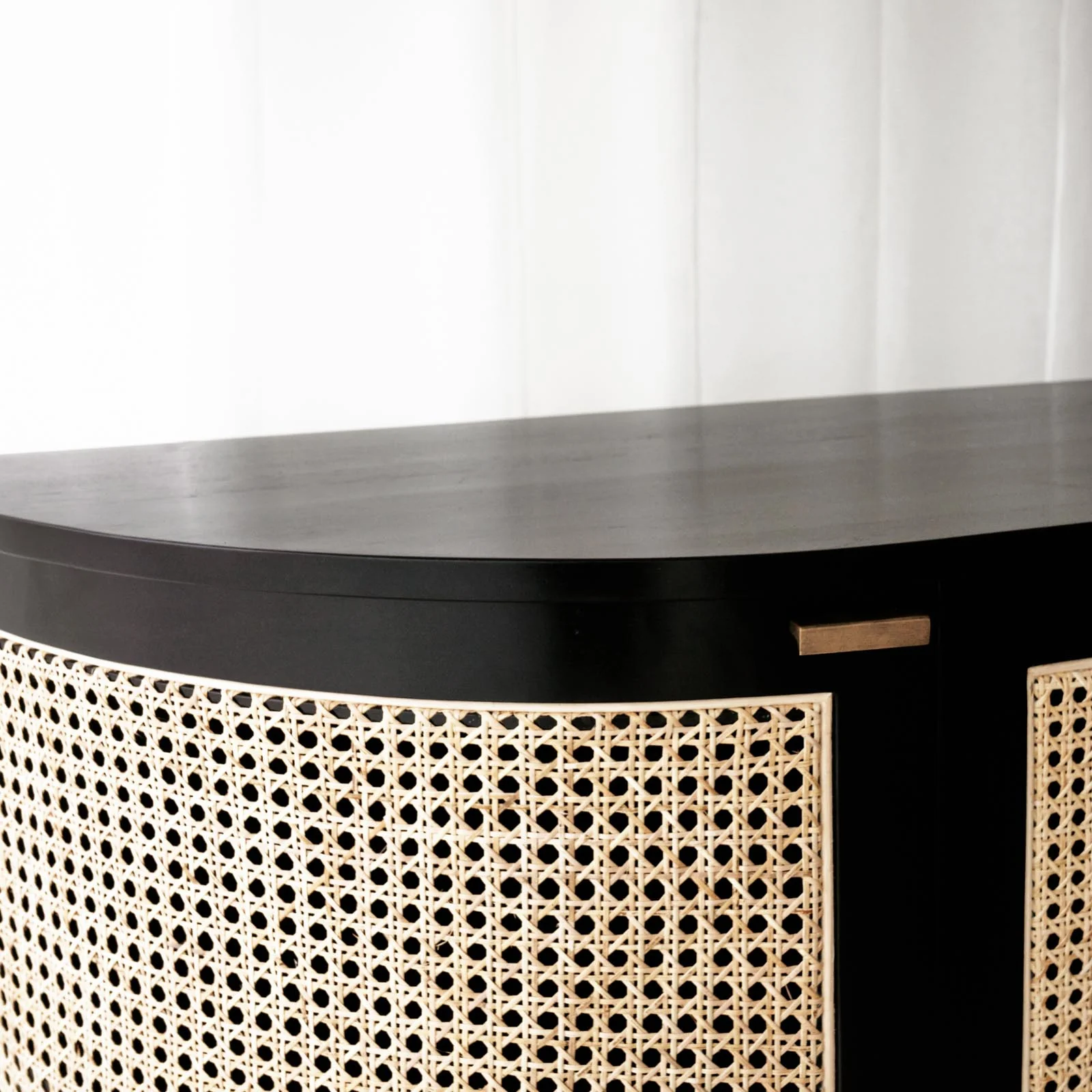 Luna Rattan Sideboard | Teak - Black (200cm) - Image 3