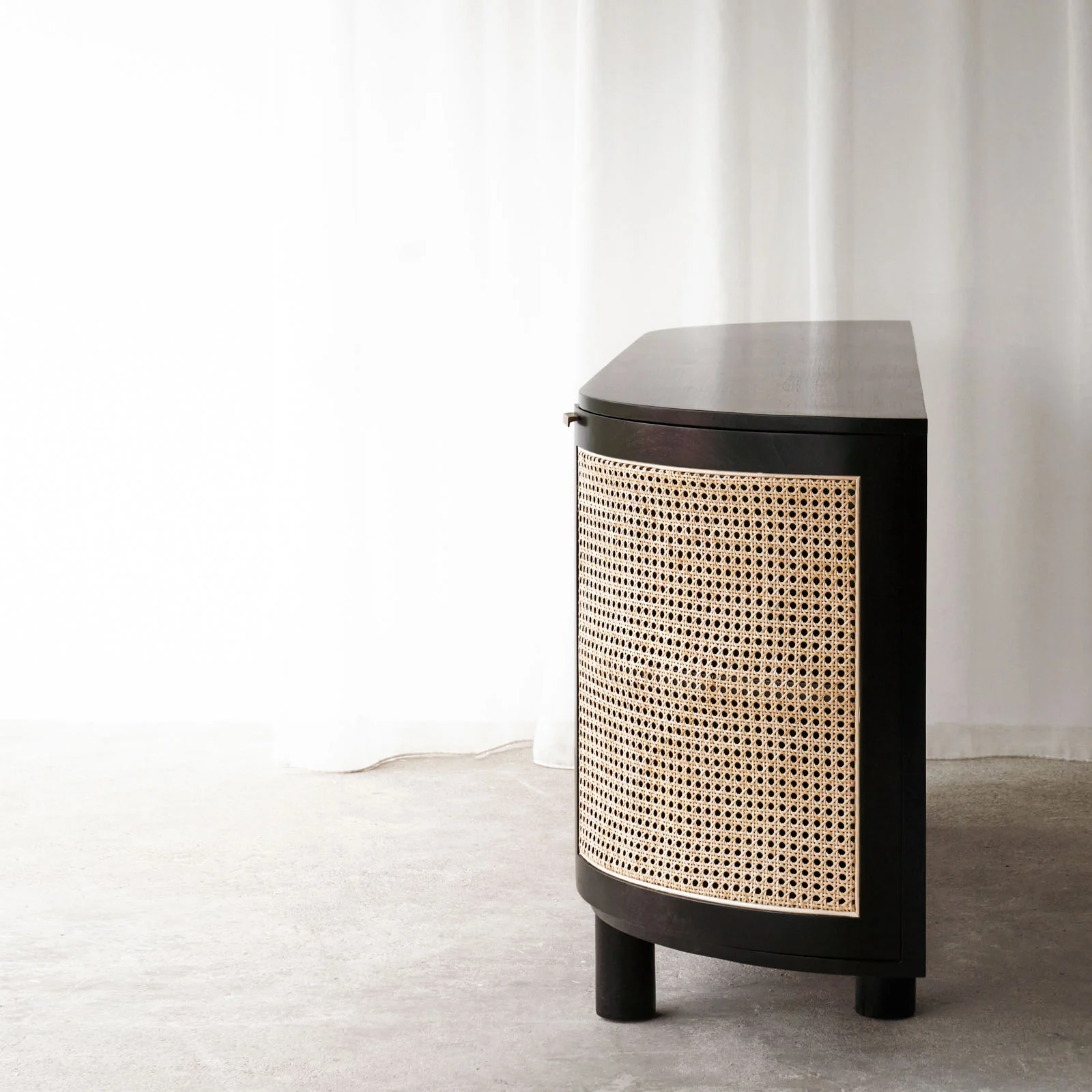 Luna Rattan Sideboard | Teak - Black (200cm) - Image 5