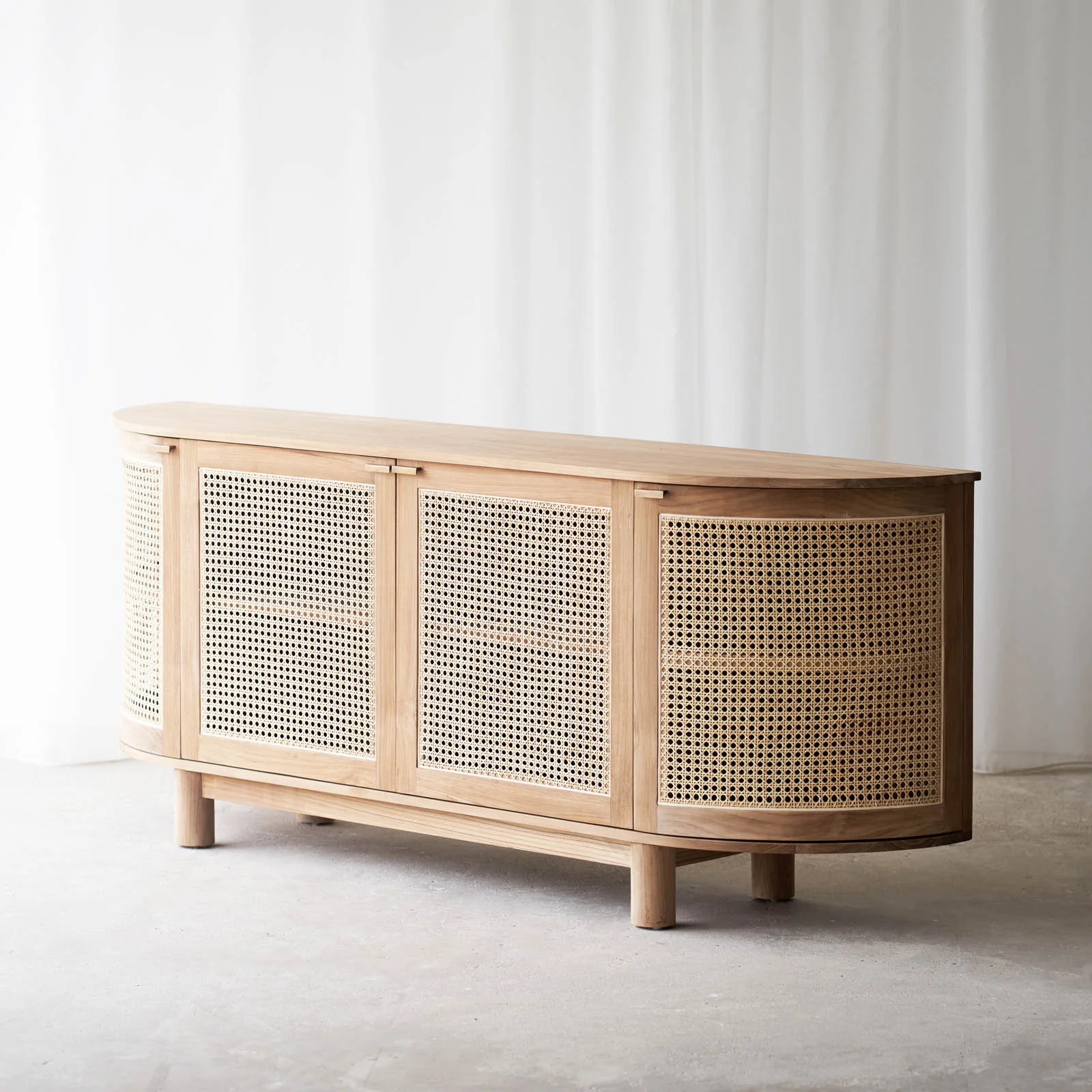 Luna Rattan Sideboard | Teak - Natural (200cm) - Image 4