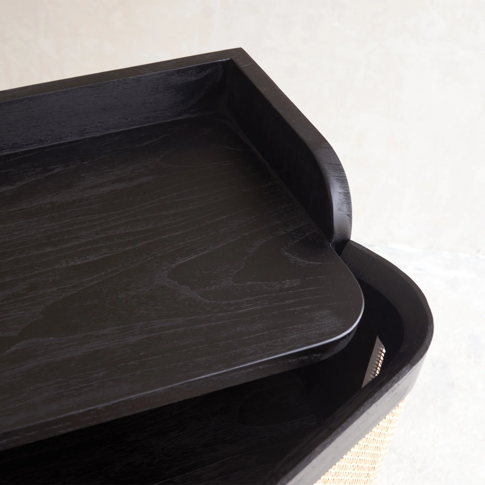 Luna Shoe Cabinet | Teak - Black (90cm) - Image 2