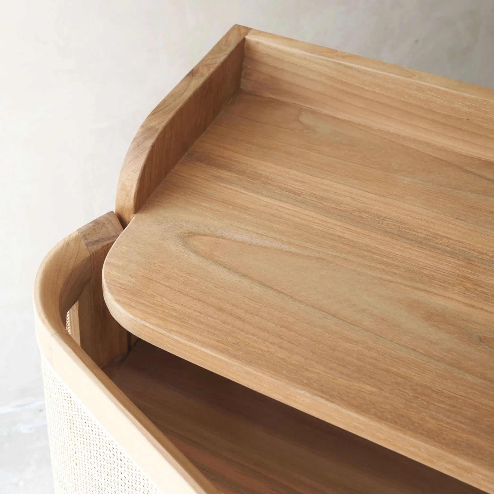 Luna Shoe Cabinet | Teak - Natural (90cm) - Image 4