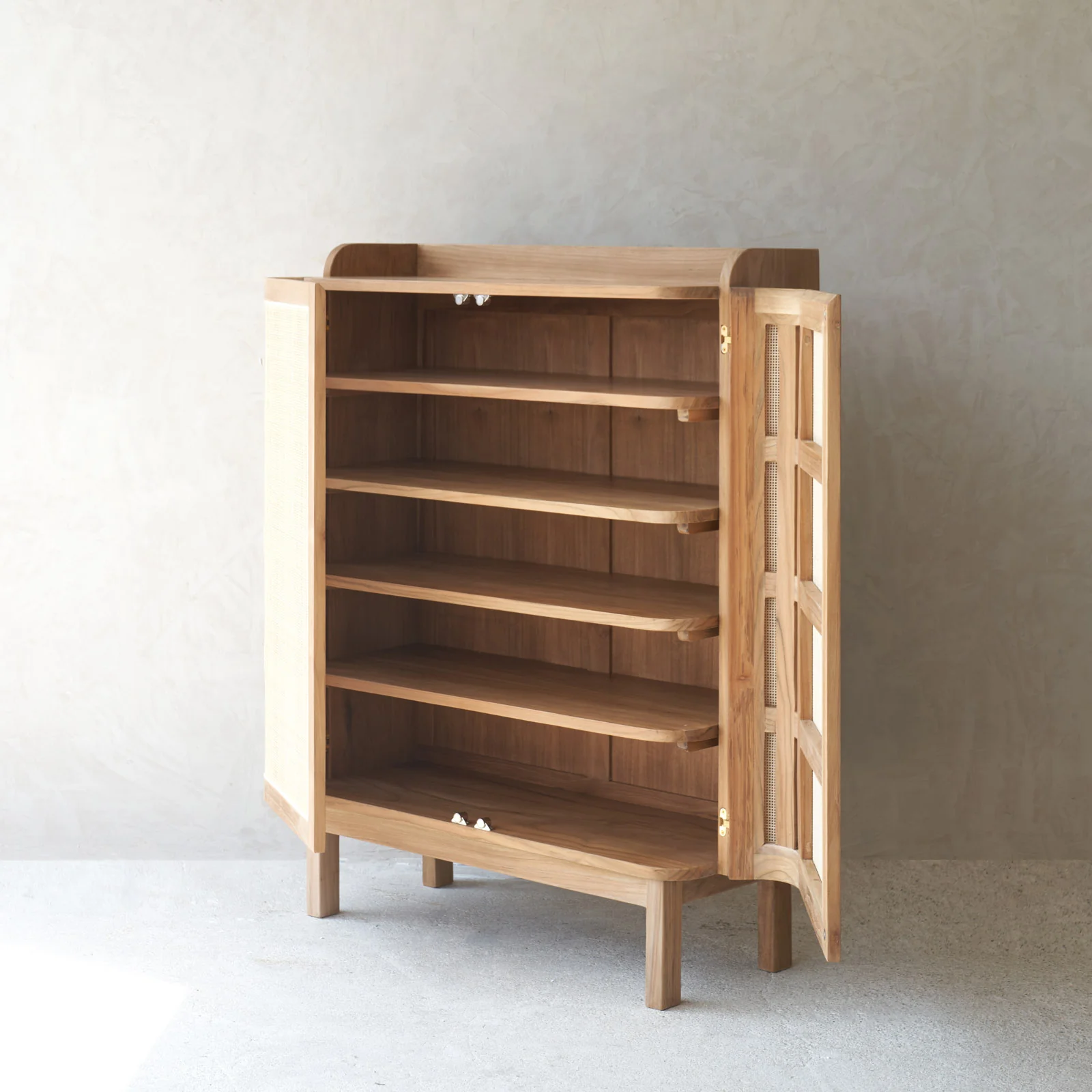 Luna Shoe Cabinet | Teak - Natural (90cm) - Image 6
