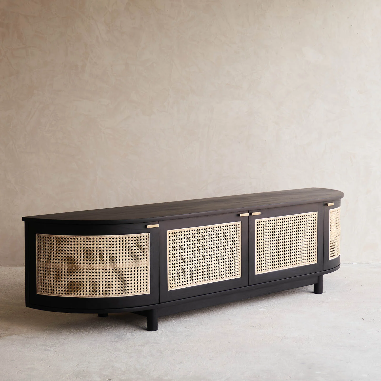 Luna TV Console | Teak - Black (210cm) - Image 3