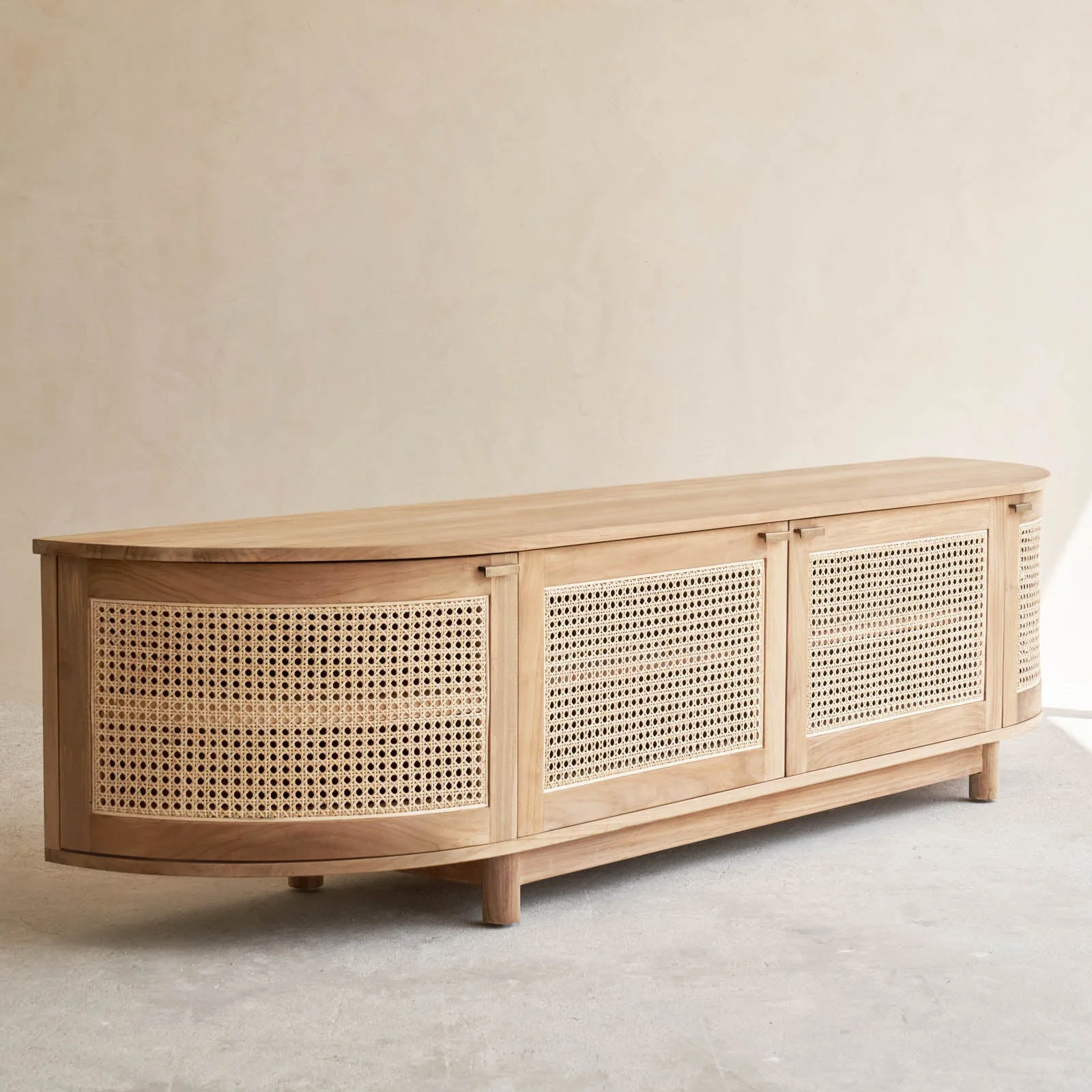 Luna TV Console | Teak - Natural (210cm) - Image 3
