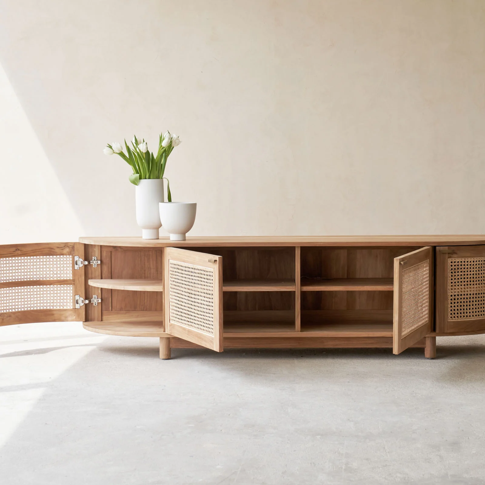 Luna TV Console | Teak - Natural (210cm) - Image 5