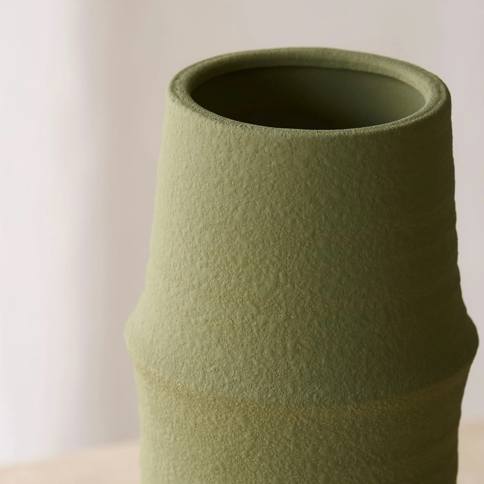Macadamia Ceramic Vase | Olive Green - Image 3