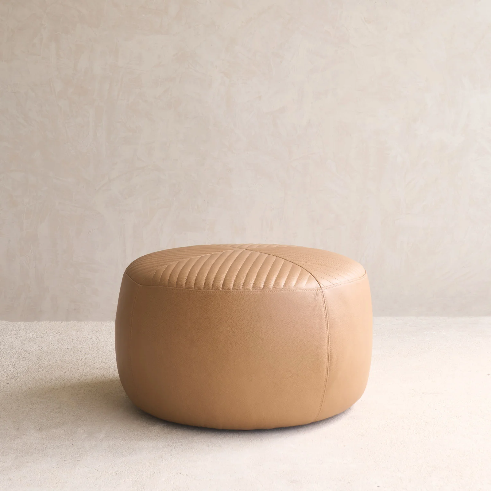 Manchego Leather Ottoman | Pecan - Image 3