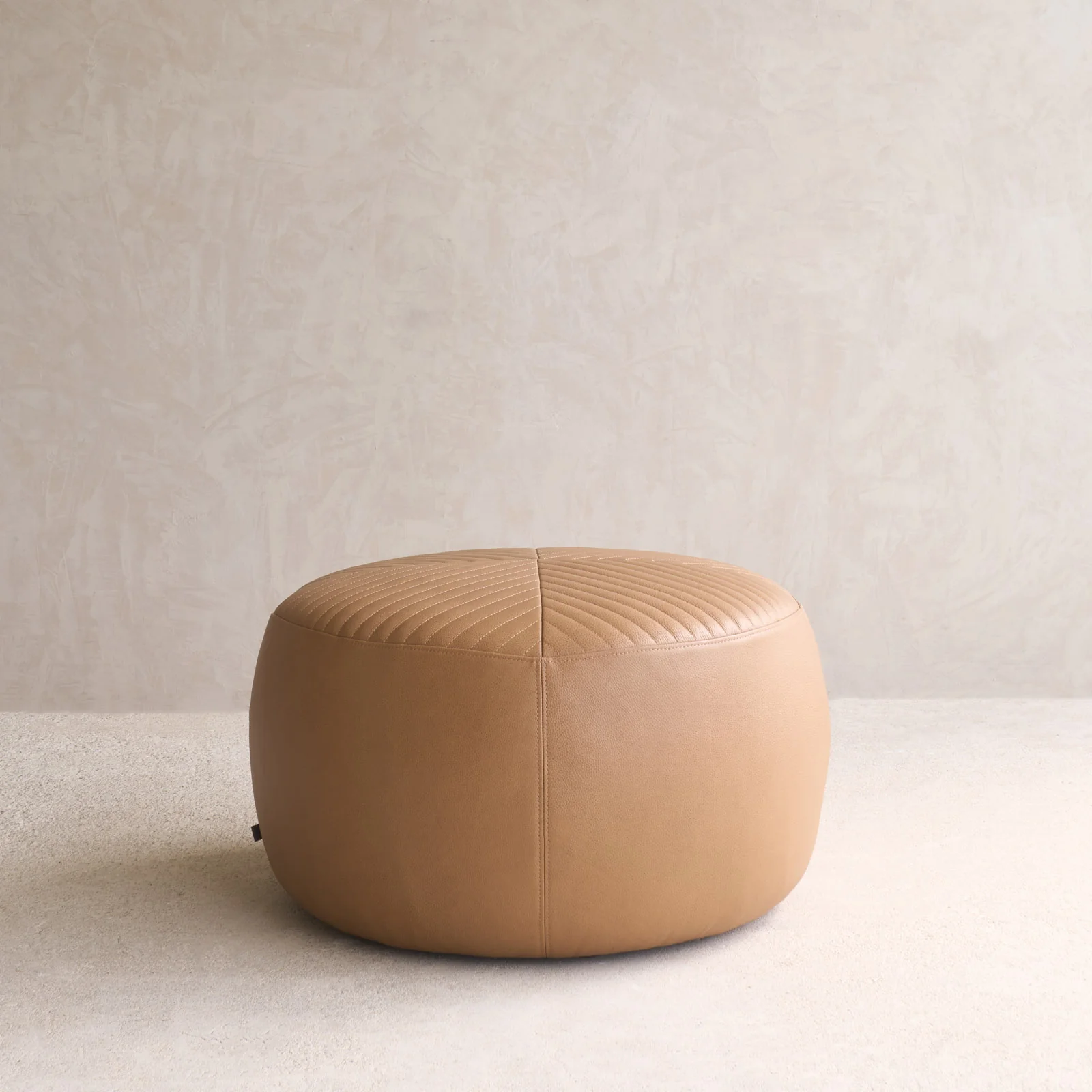 Manchego Leather Ottoman | Pecan - Image 4