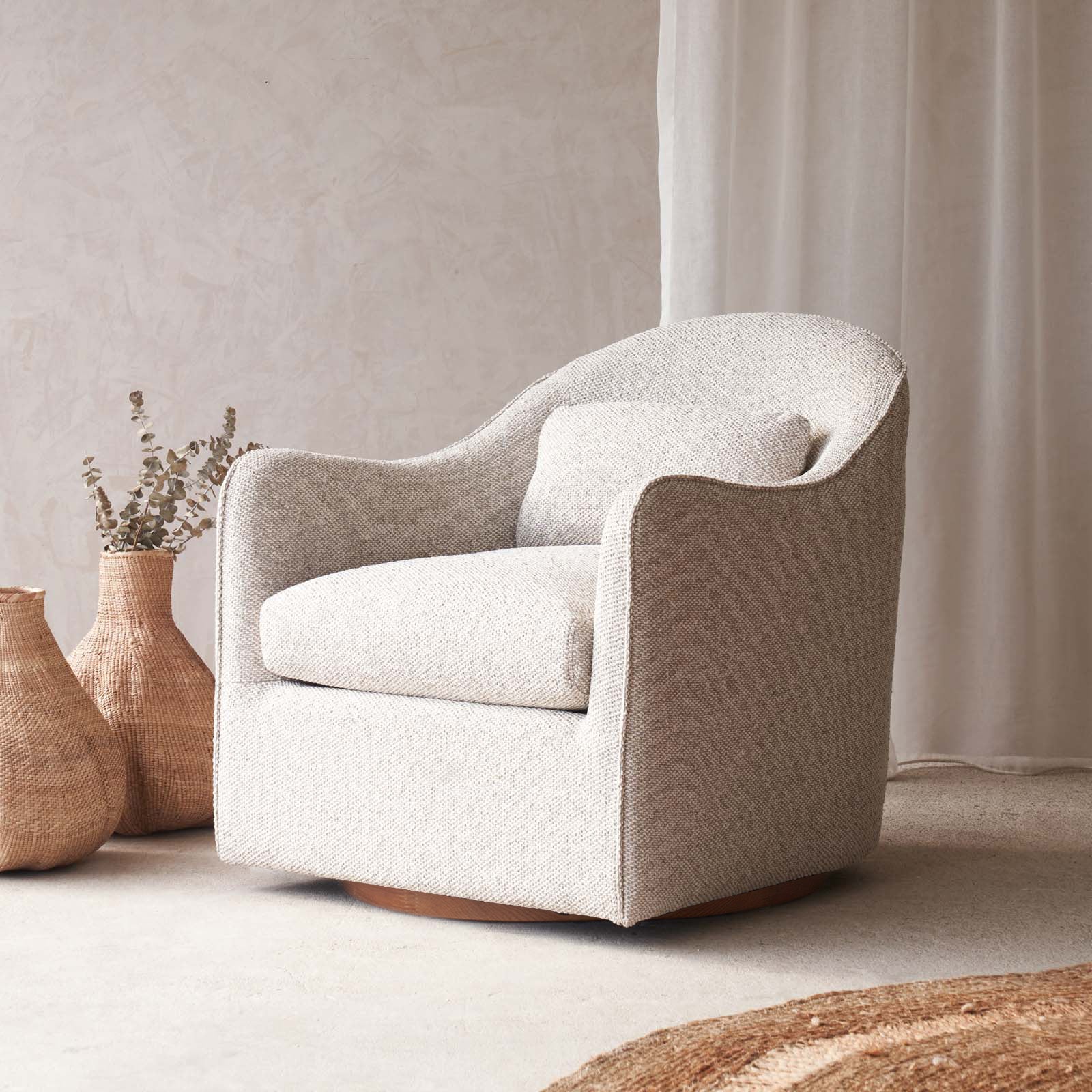 Millie Swivel Armchair | Marble - Image 3