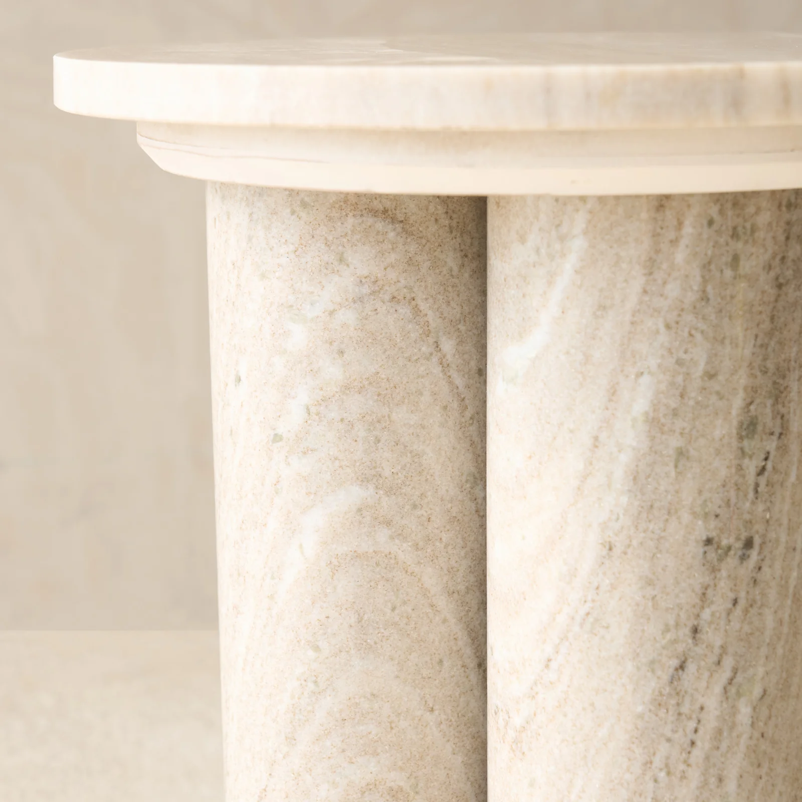 Round Pillar Marble Side Table - Image 3