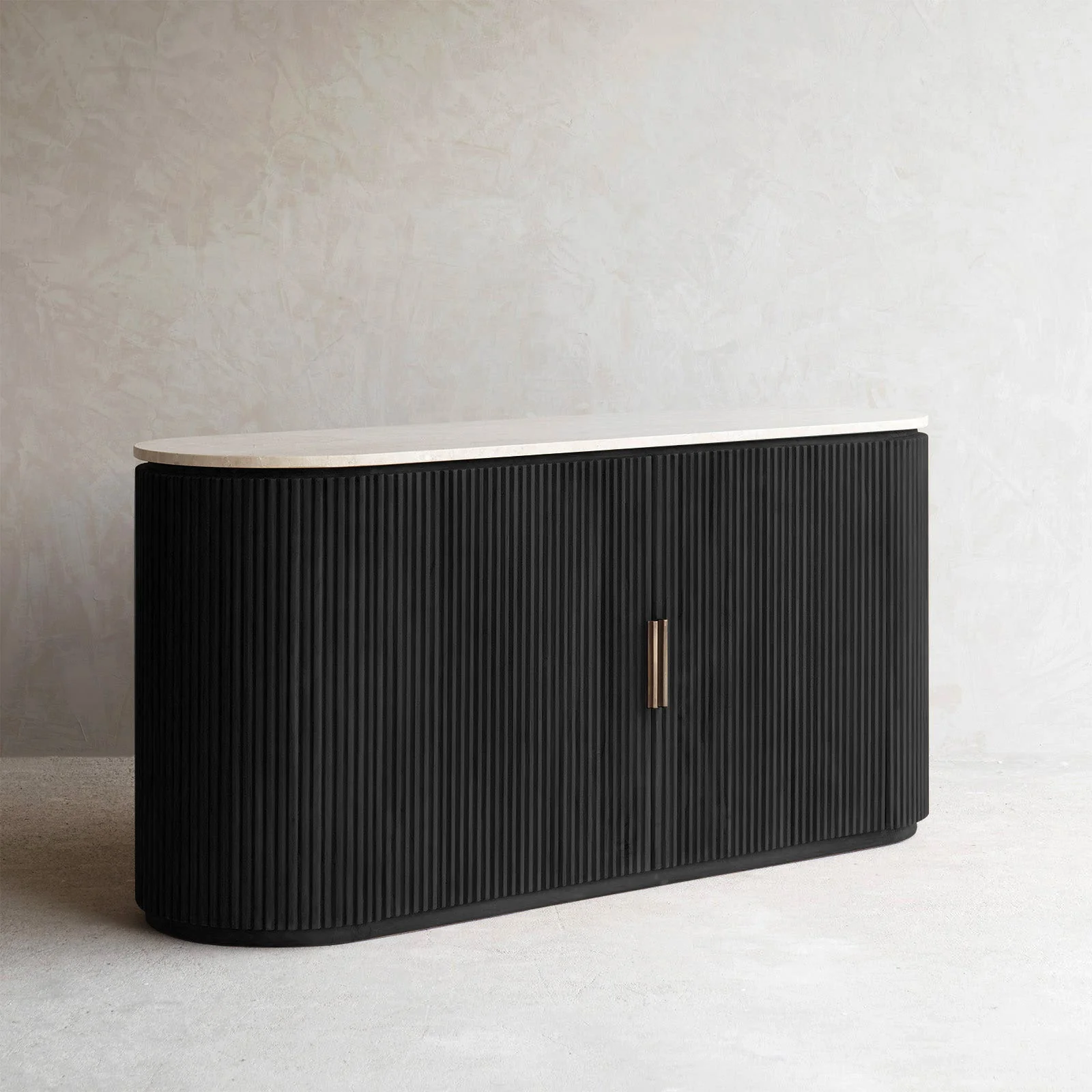 Moher Teak Sideboard | Black (155cm) - Image 6