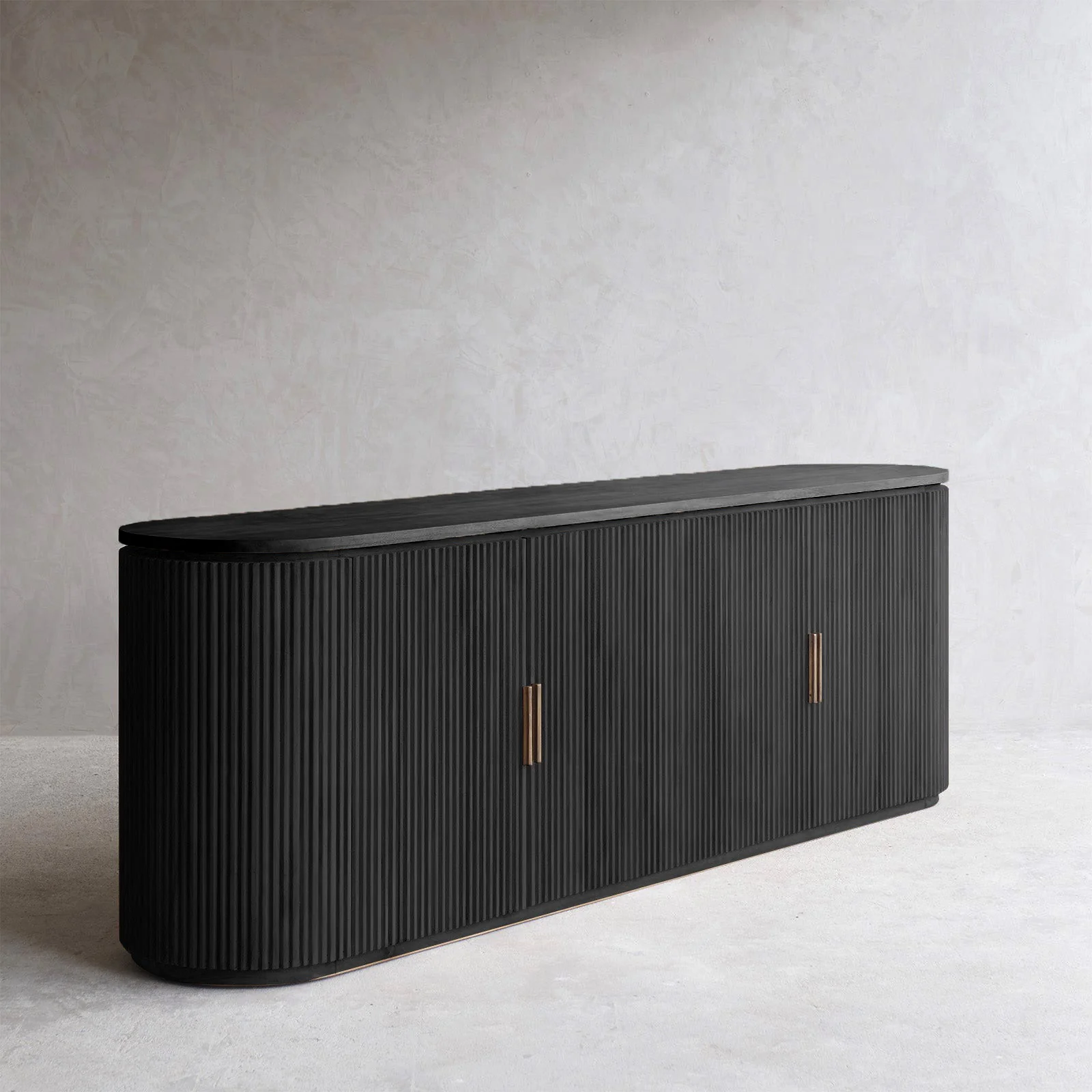 Moher Teak Sideboard | Black (220cm) - Image 8