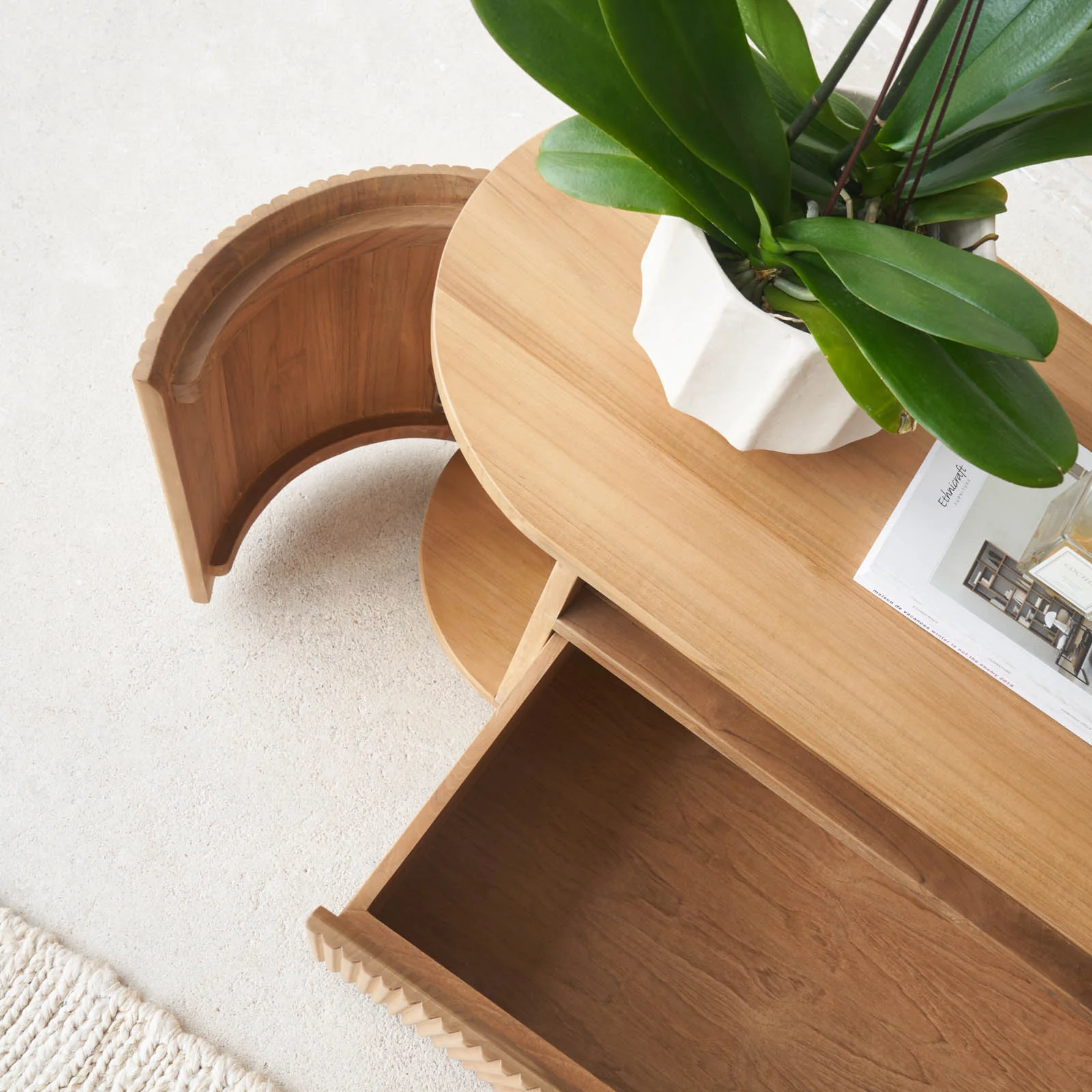 Moher TV Console | Teak - Natural (230cm) - Image 2
