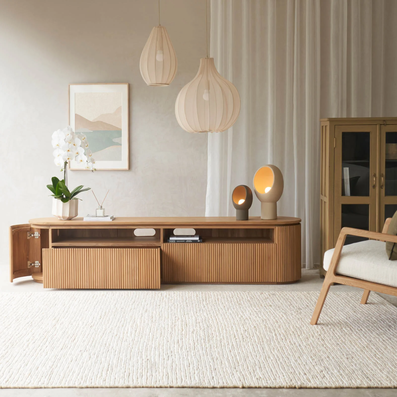 Moher TV Console | Teak - Natural (230cm) - Image 3