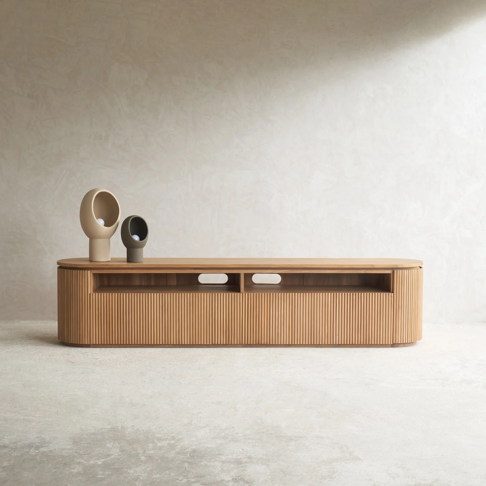 Moher TV Console | Teak - Natural (230cm) - Image 6