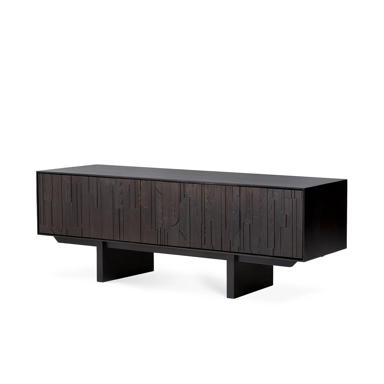 Mosaic TV Console | Teak - Black (162cm) - Image 3
