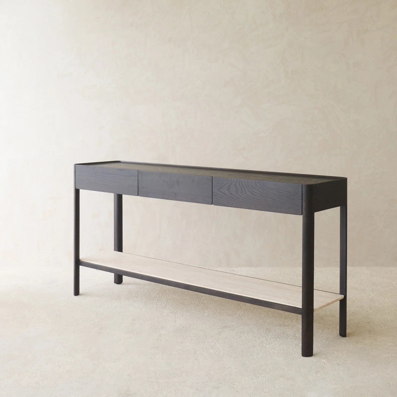 Nell Console | Travertine with Bison Oak Frame - Image 12