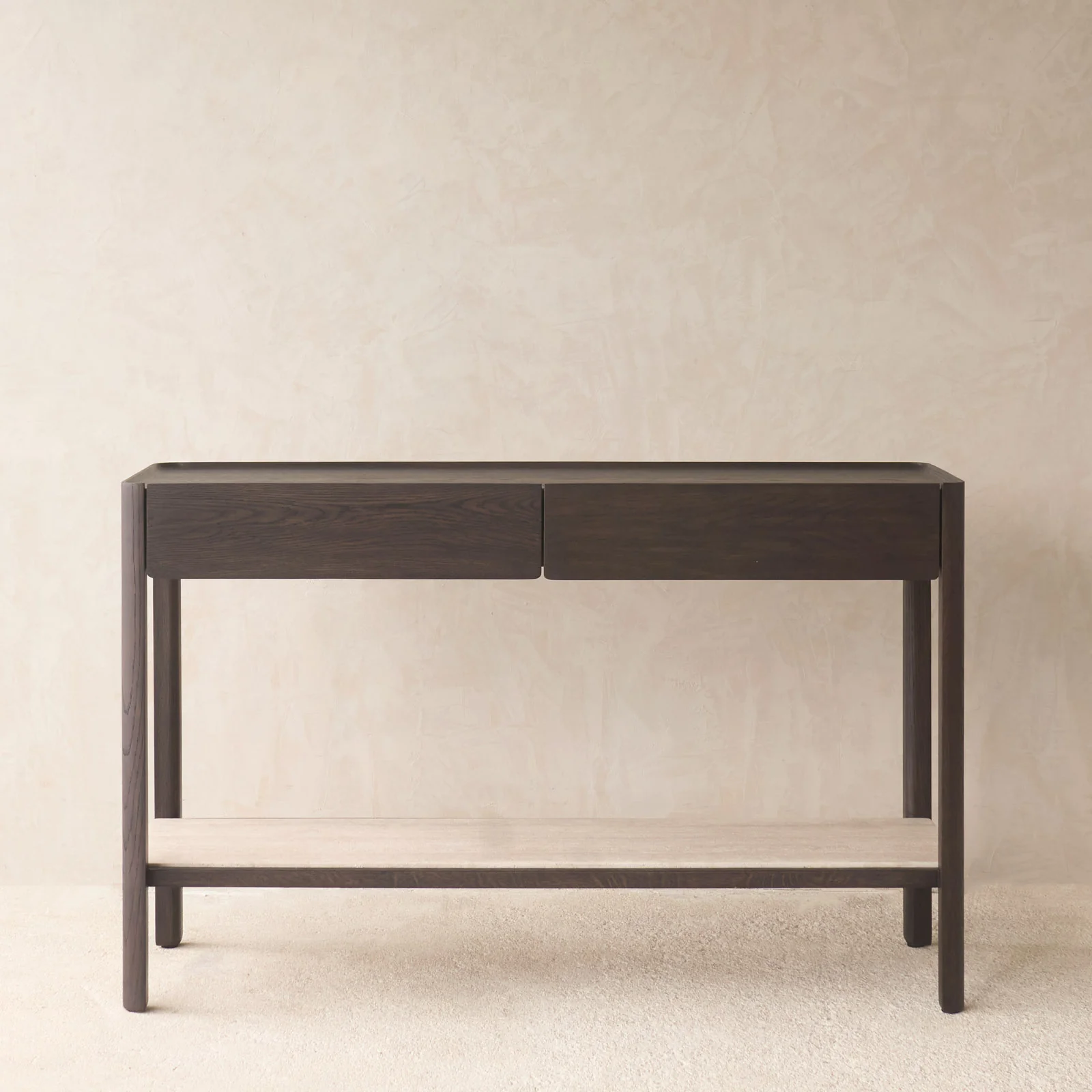 Nell Console | Travertine with Bison Oak Frame - Image 3