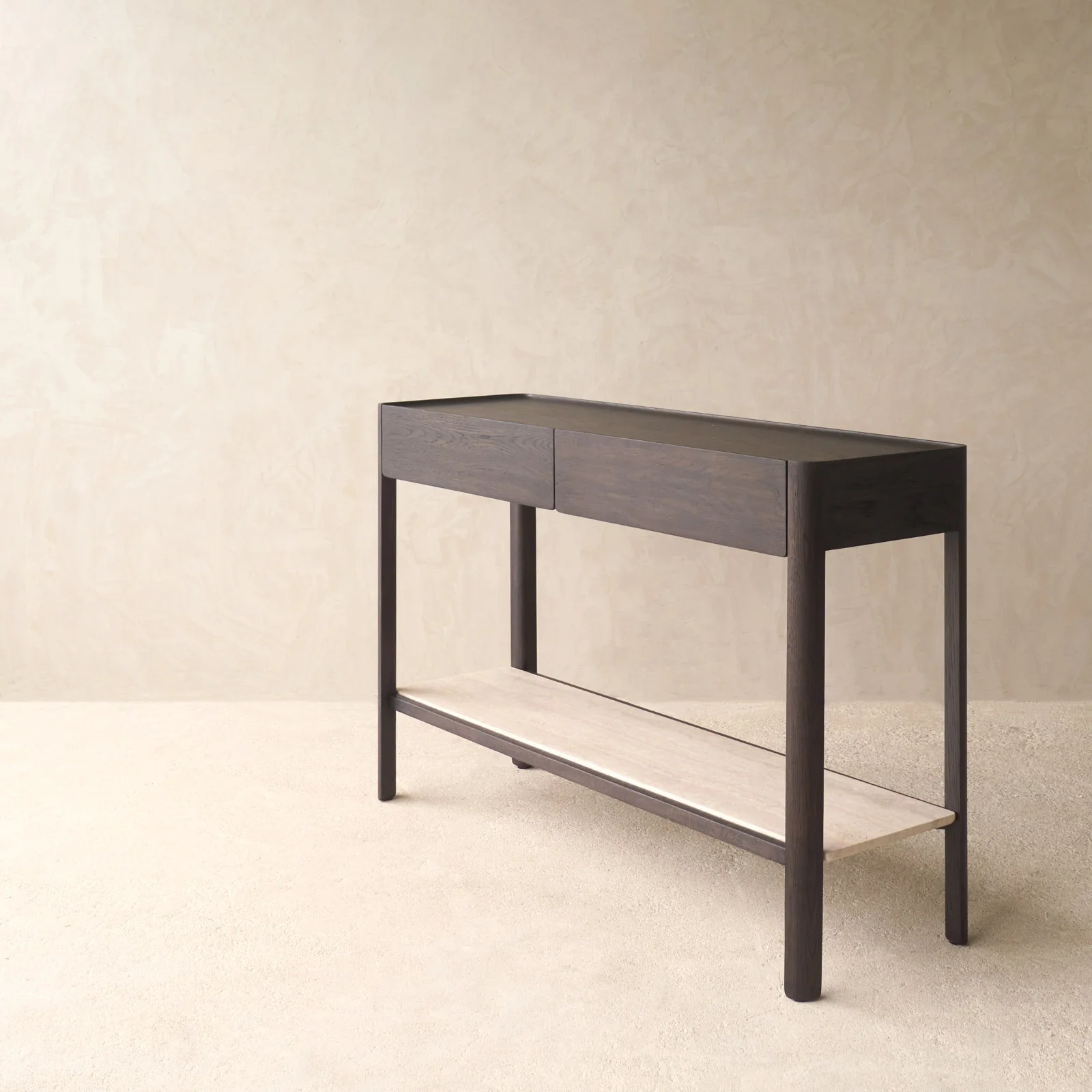 Nell Console | Travertine with Bison Oak Frame - Image 5