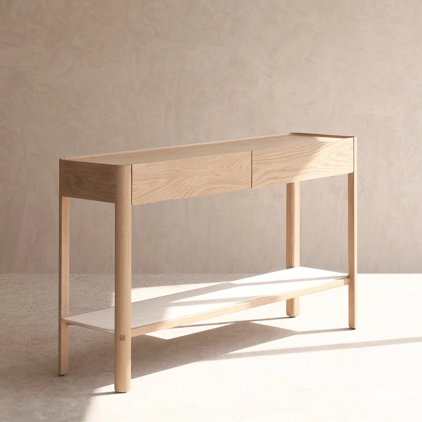 Nell Console | Travertine with Blonde Oak Frame - Image 11