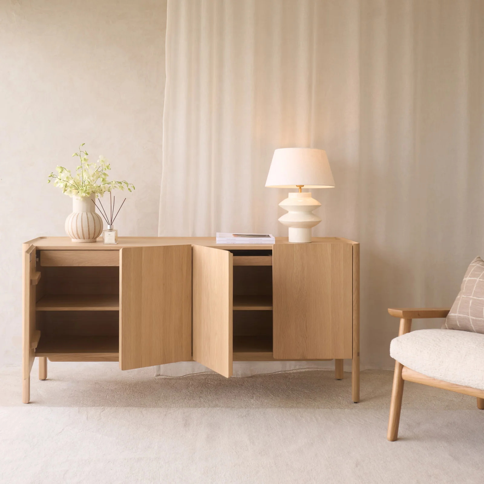 Nell Sideboard | Blonde Oak (160cm) - Image 2