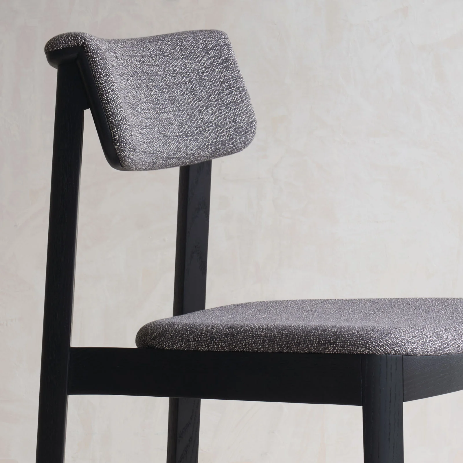 Noki Fabric Dining Chair | Black Frame - Cinder - Image 2