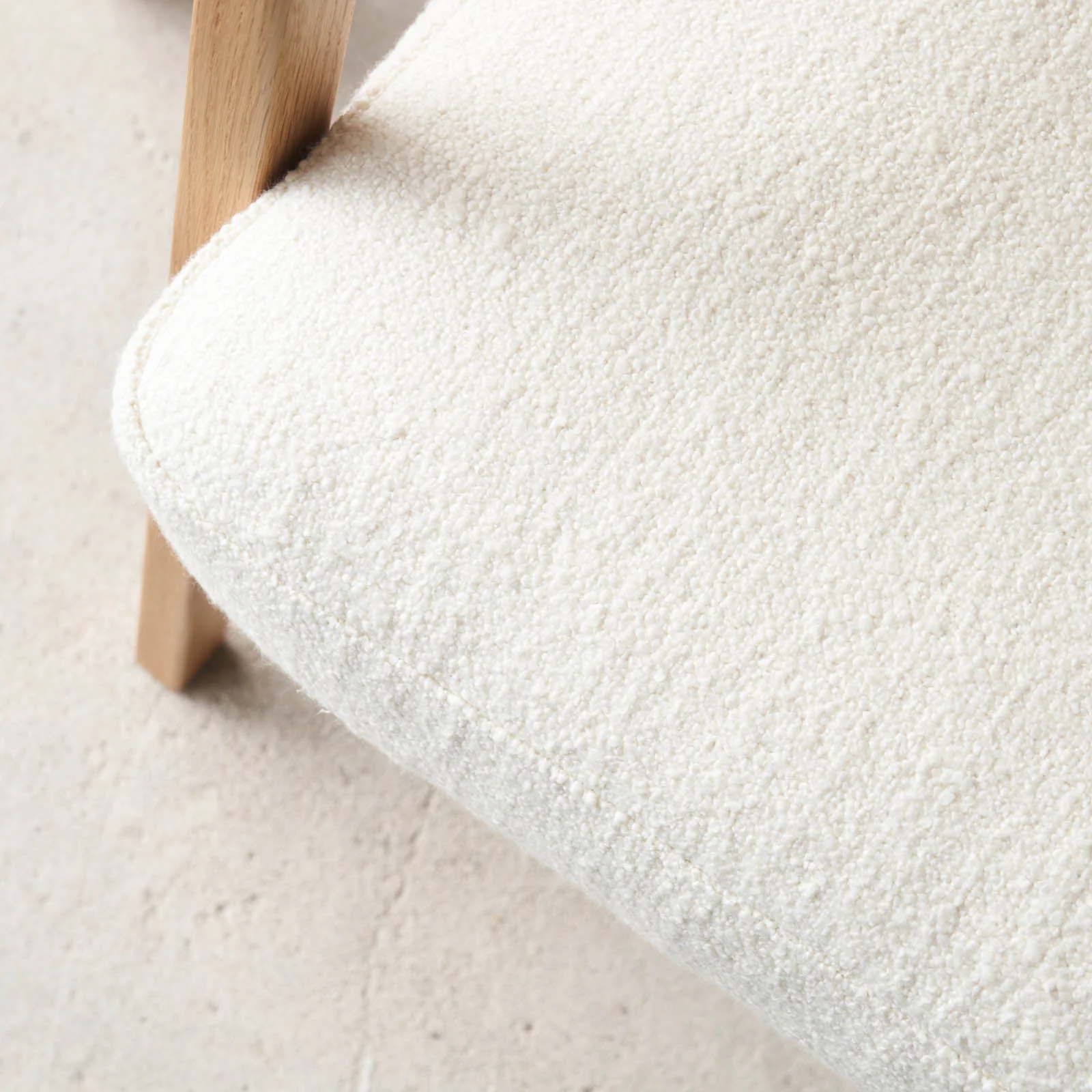 Nysse Fabric Armchair | Oak Frame - Panna Cotta - Image 4