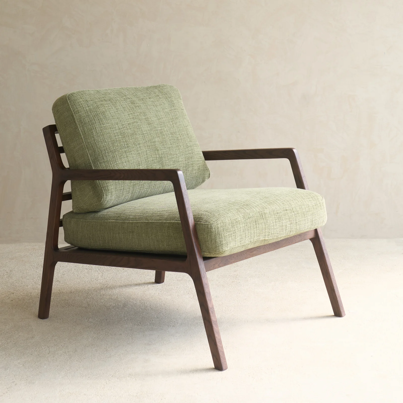Nysse Fabric Armchair | Espresso Oak Frame - Glen - Image 6